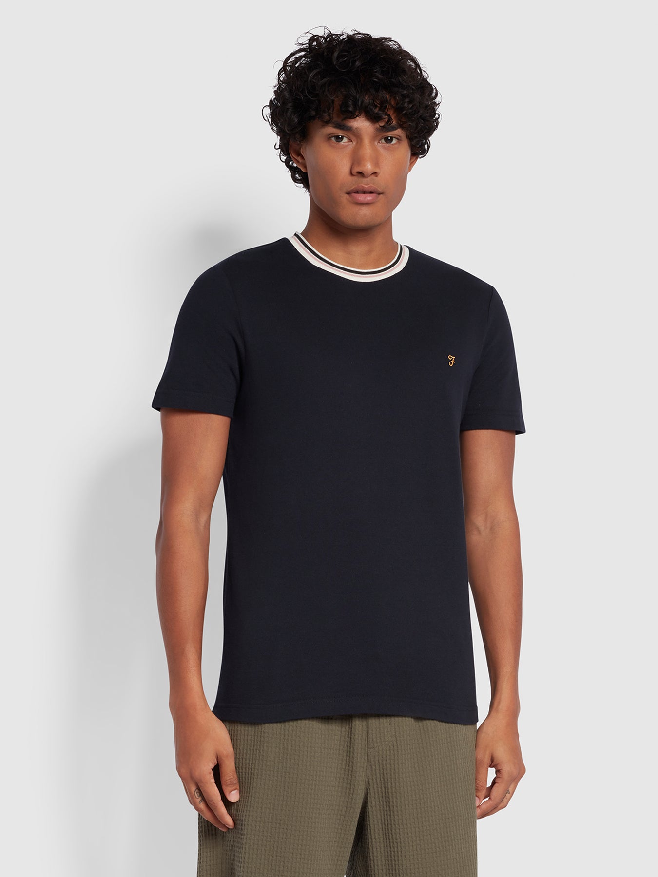 Farah Meadows Slim Fit Short Sleeve T-Shirt In Blue