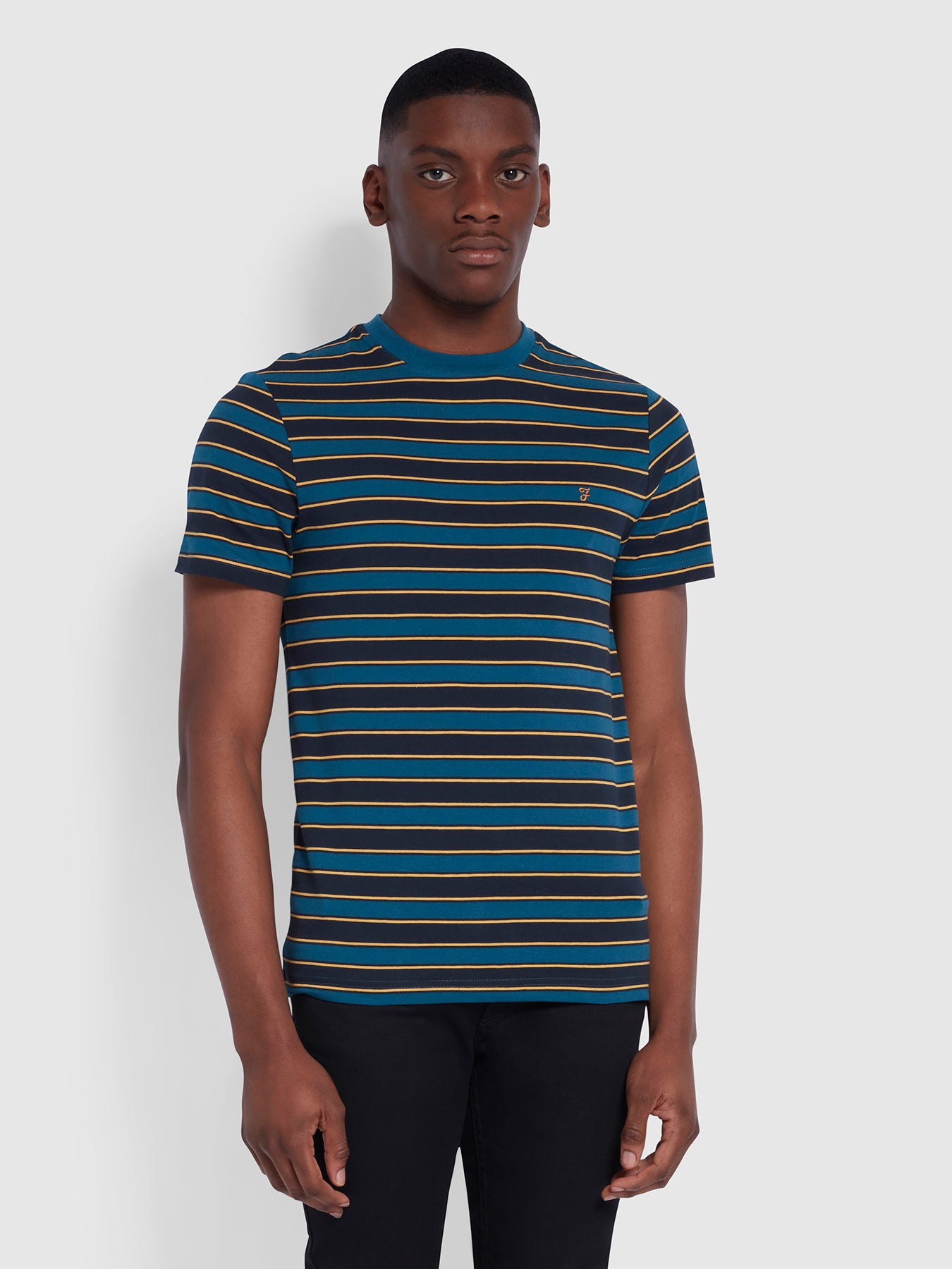 View Aziz Slim Fit Organic Cotton TShirt In Teal information