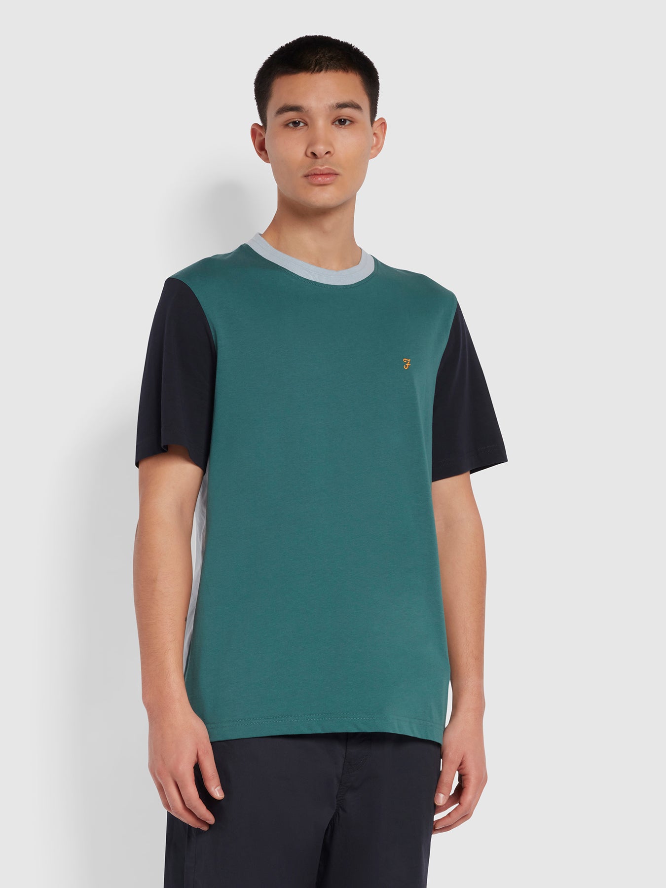 View Ibrahim Slim Fit Organic Cotton TShirt In Pine Green information