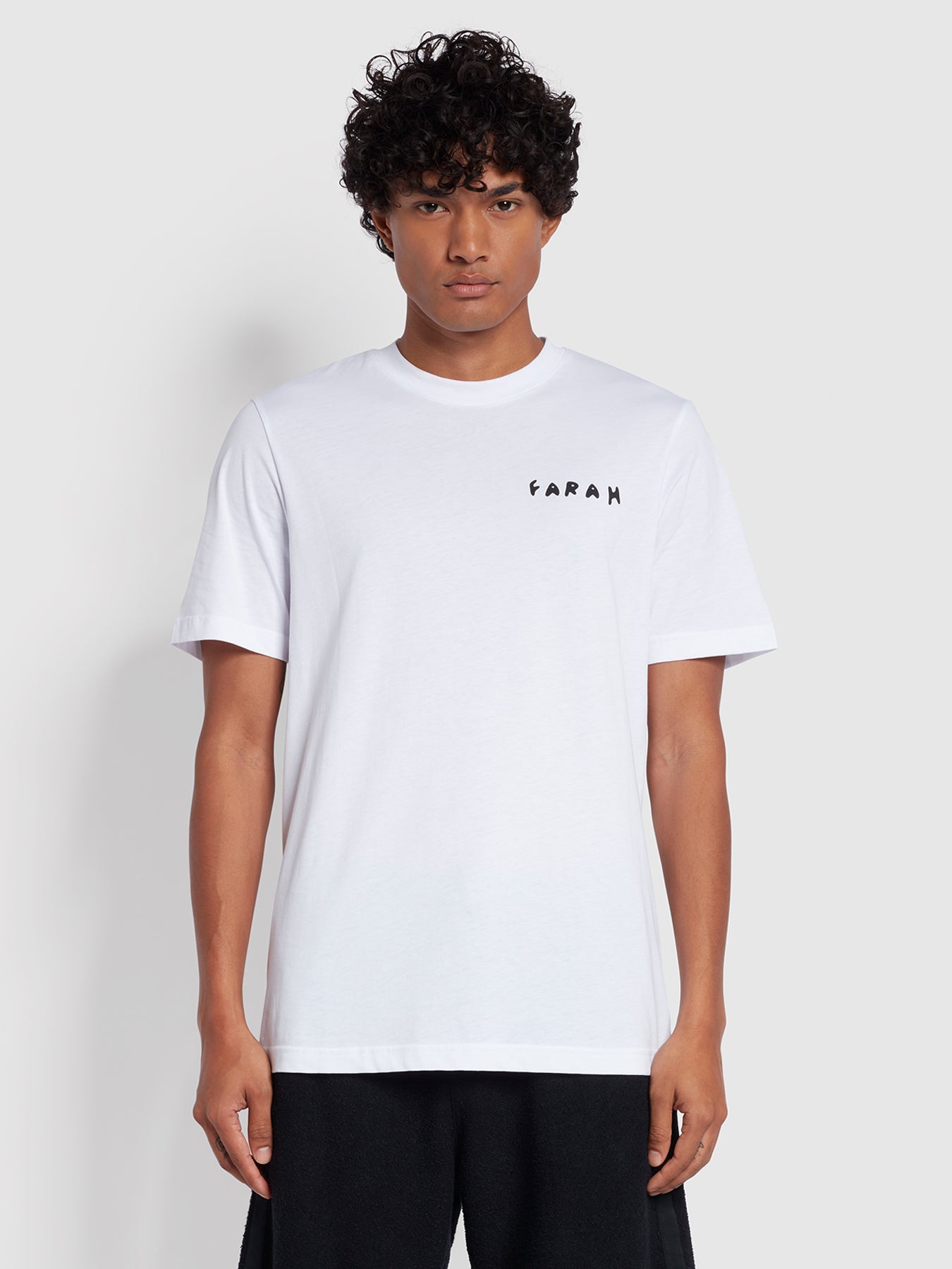 Farah Jeff Regular Fit Graphic Short Sleeve T-Shirt In White