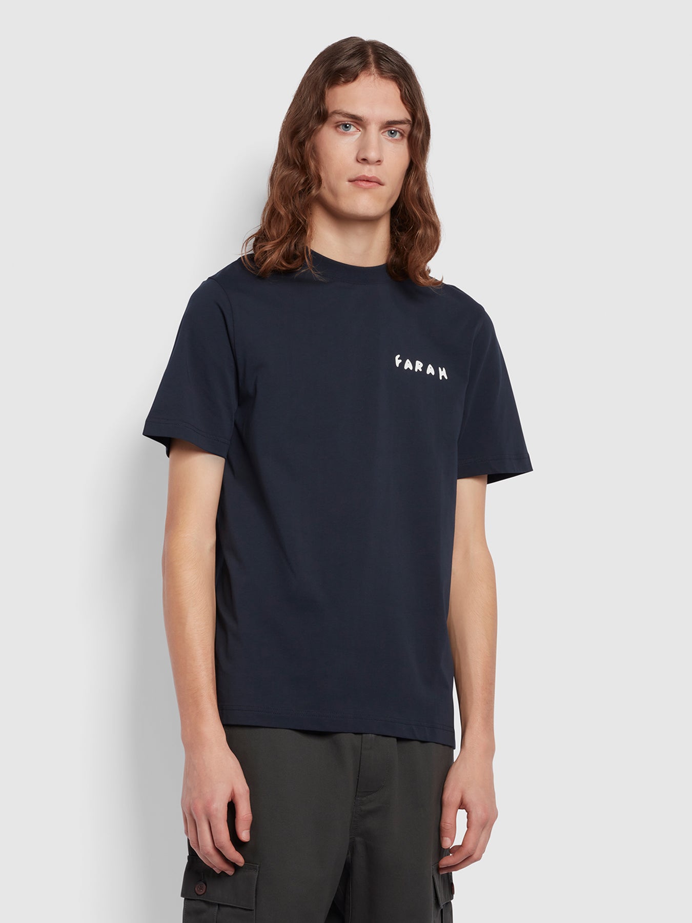 View Farah Jeff Regular Fit Graphic Short Sleeve TShirt Blue Mens information