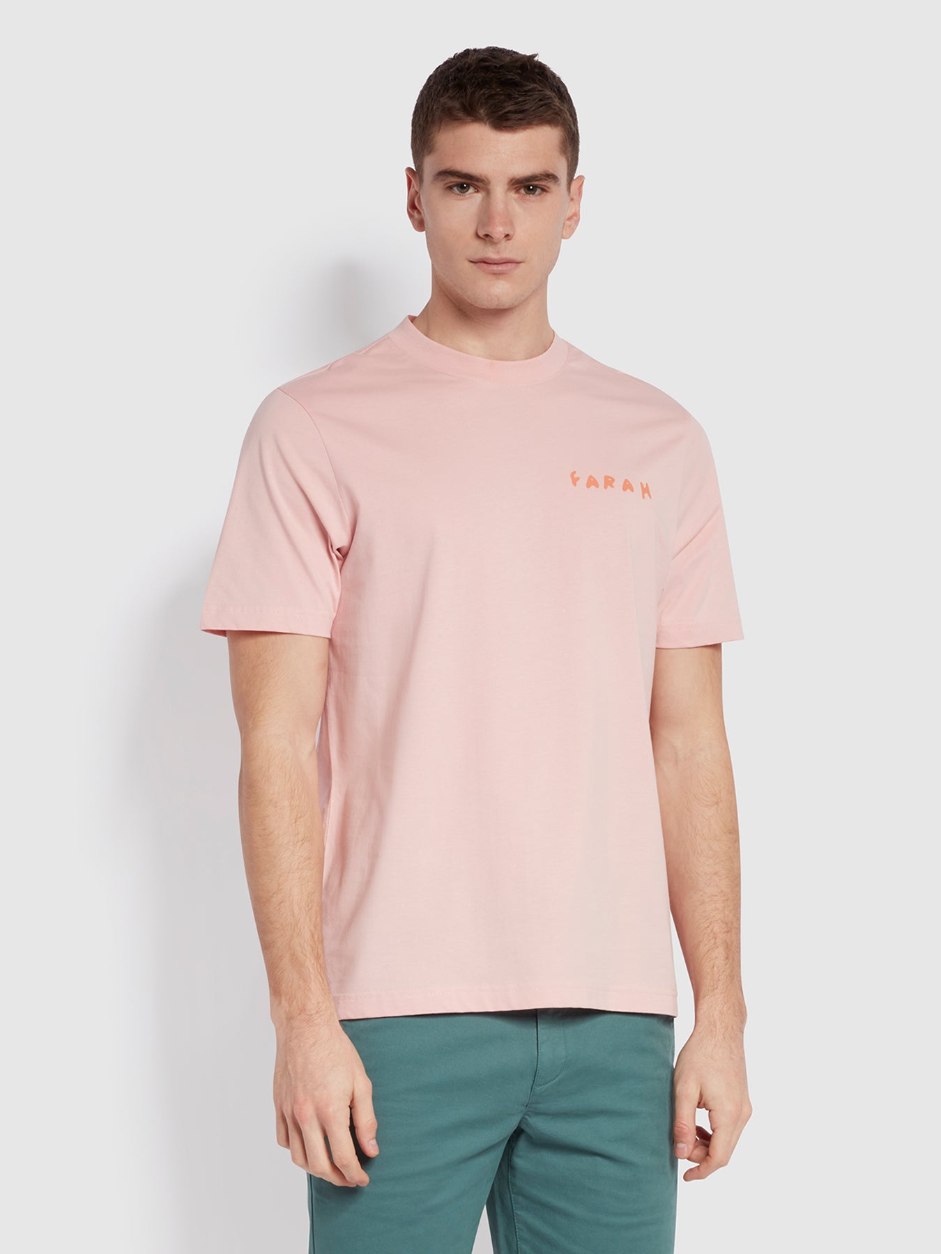 View Farah Jeff Regular Fit Graphic Short Sleeve TShirt Pink Mens information