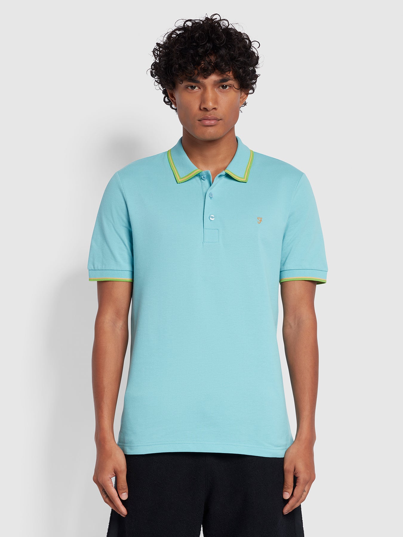 View Aikan Regular Fit Tipped Polo Shirt In Stillwater information