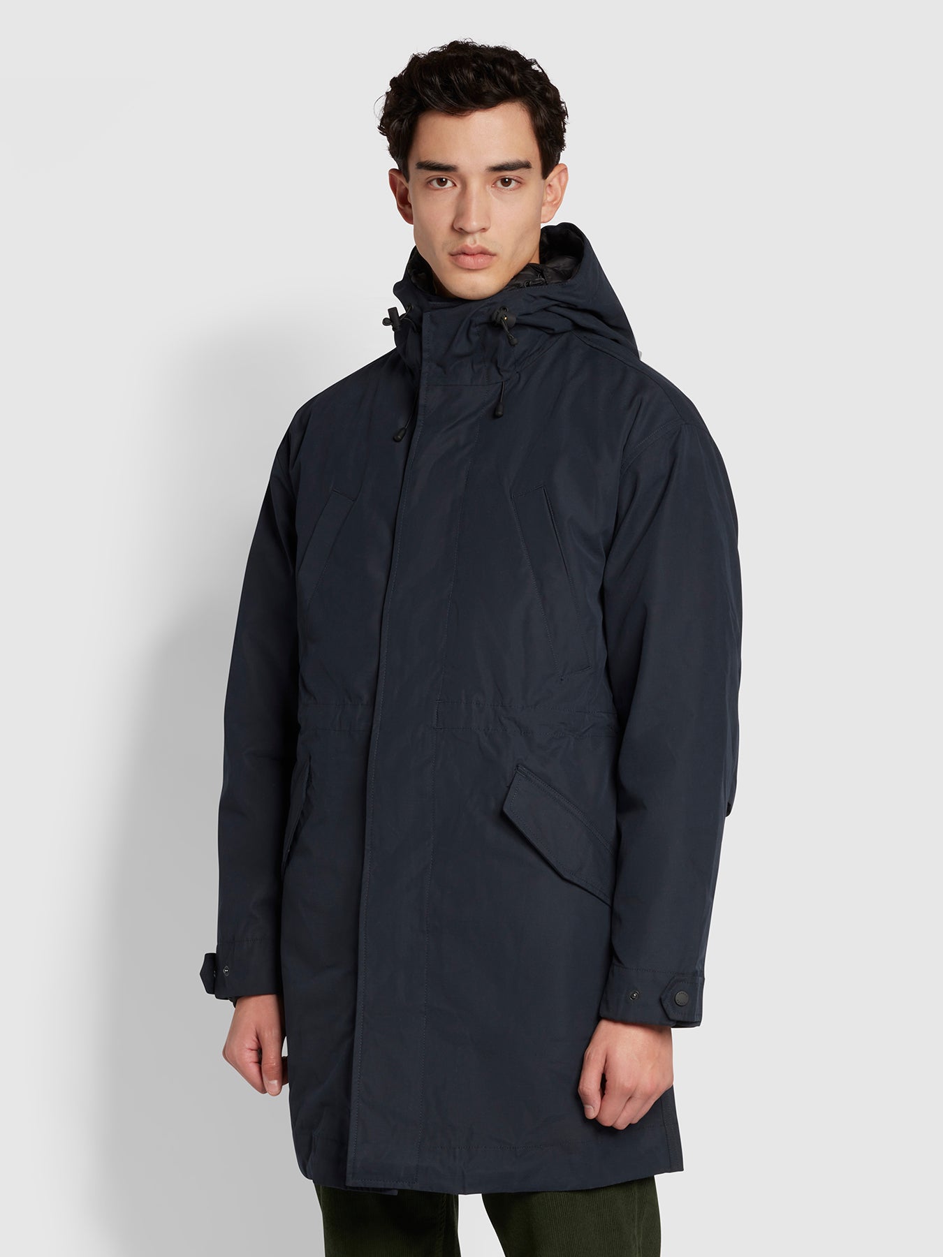Melville Relaxed Fit Two In One Puffer Coat In True Navy