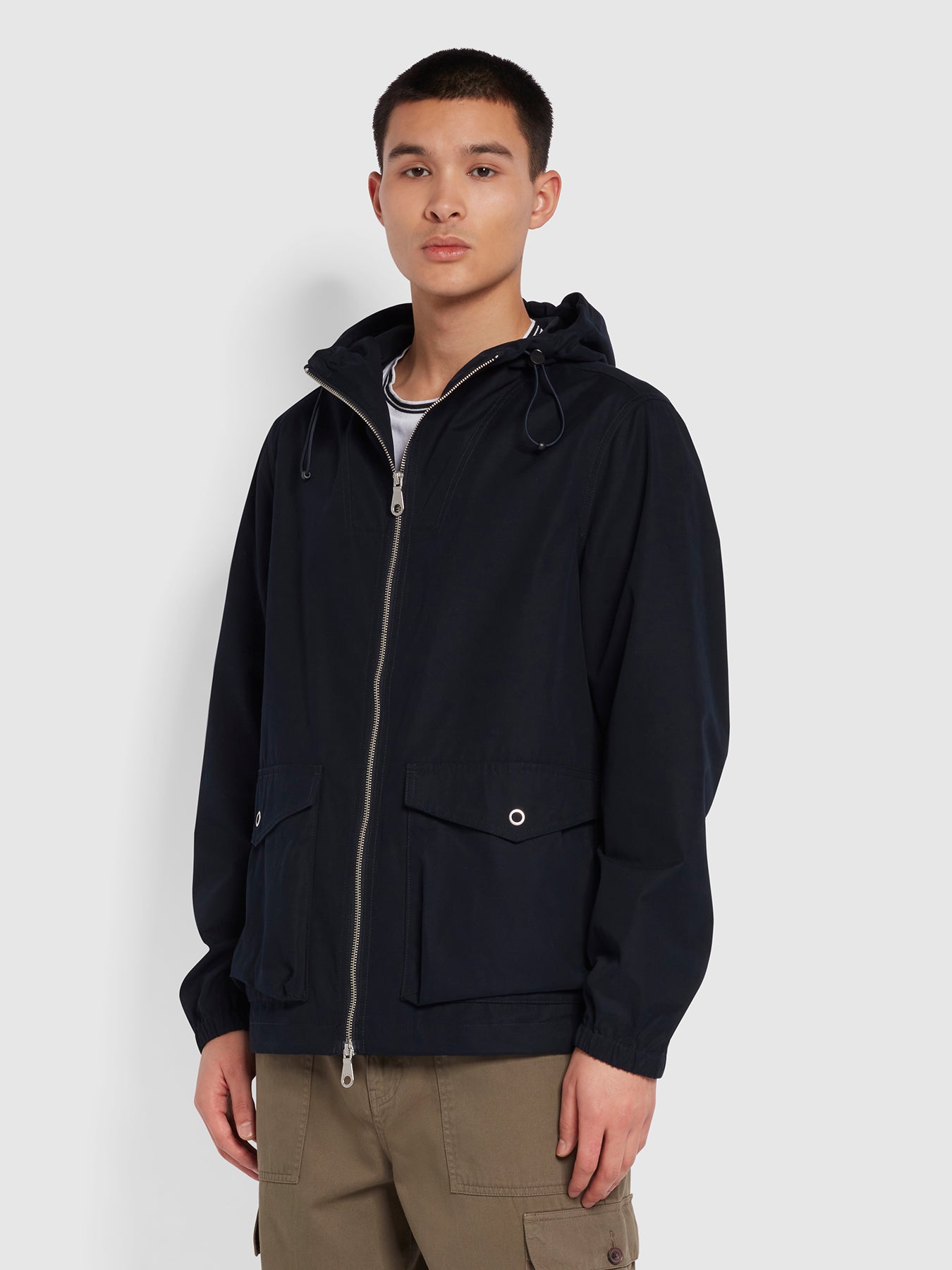 View Farah Spike Parka Jacket In True Navy Blue Mens information