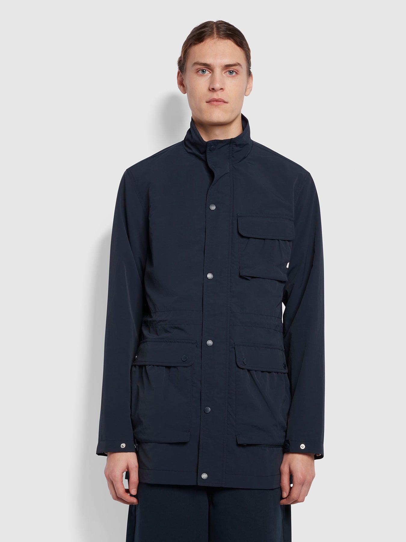 View Hammond Regular Fit Safari Jacket In True Navy information