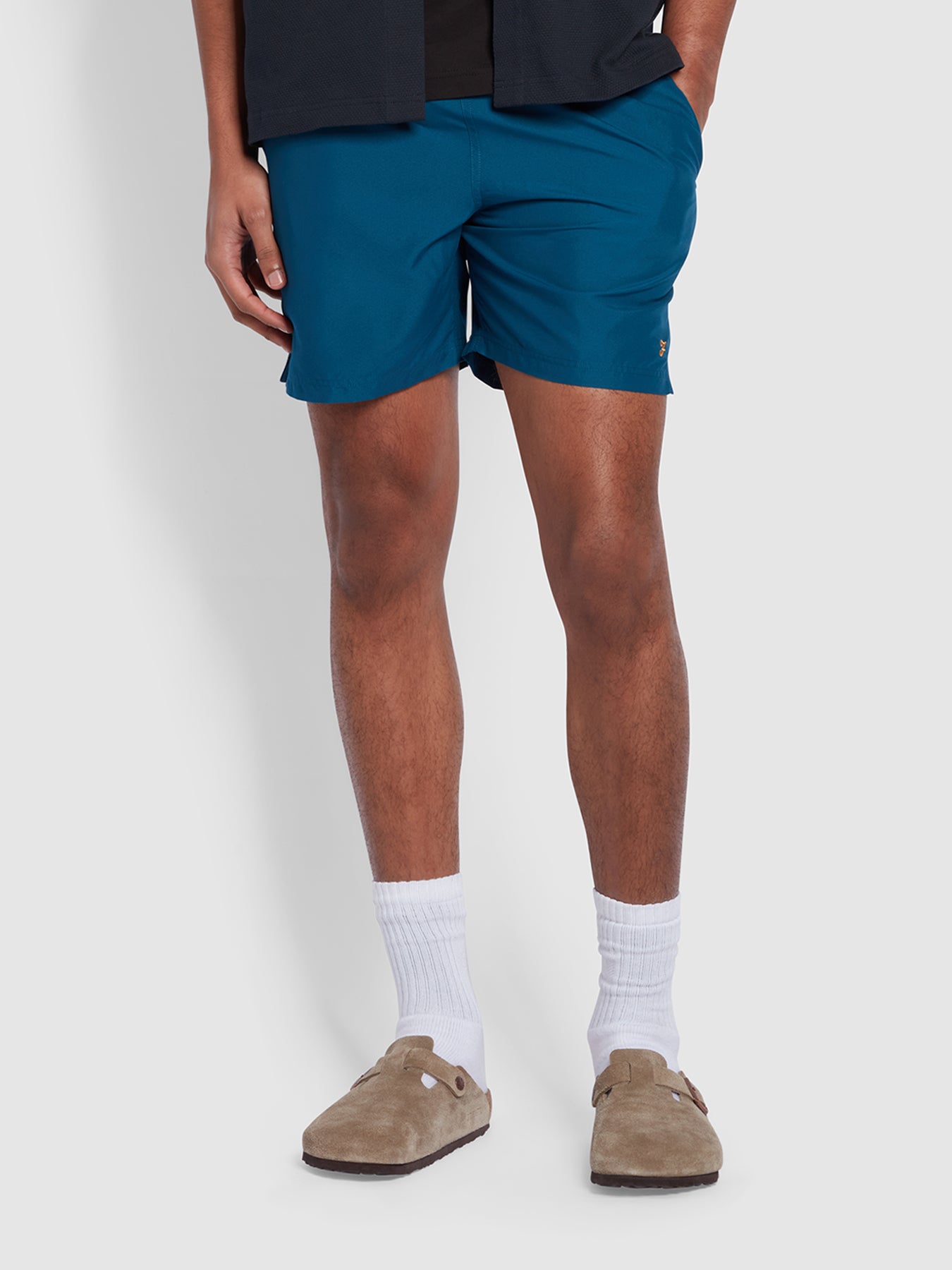 View Colbert Regular Fit Plain Swim Shorts In Sailor Blue information