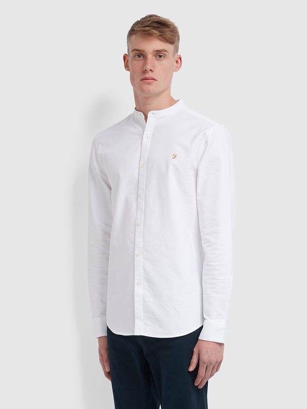 white slim fit grandad shirt