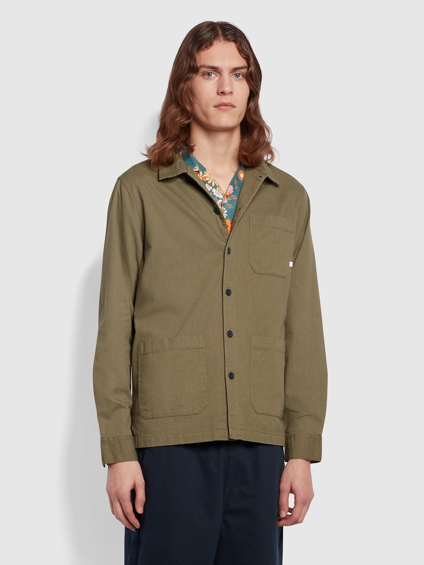 Farah Leckie Plain Long Sleeve Shirt In Green