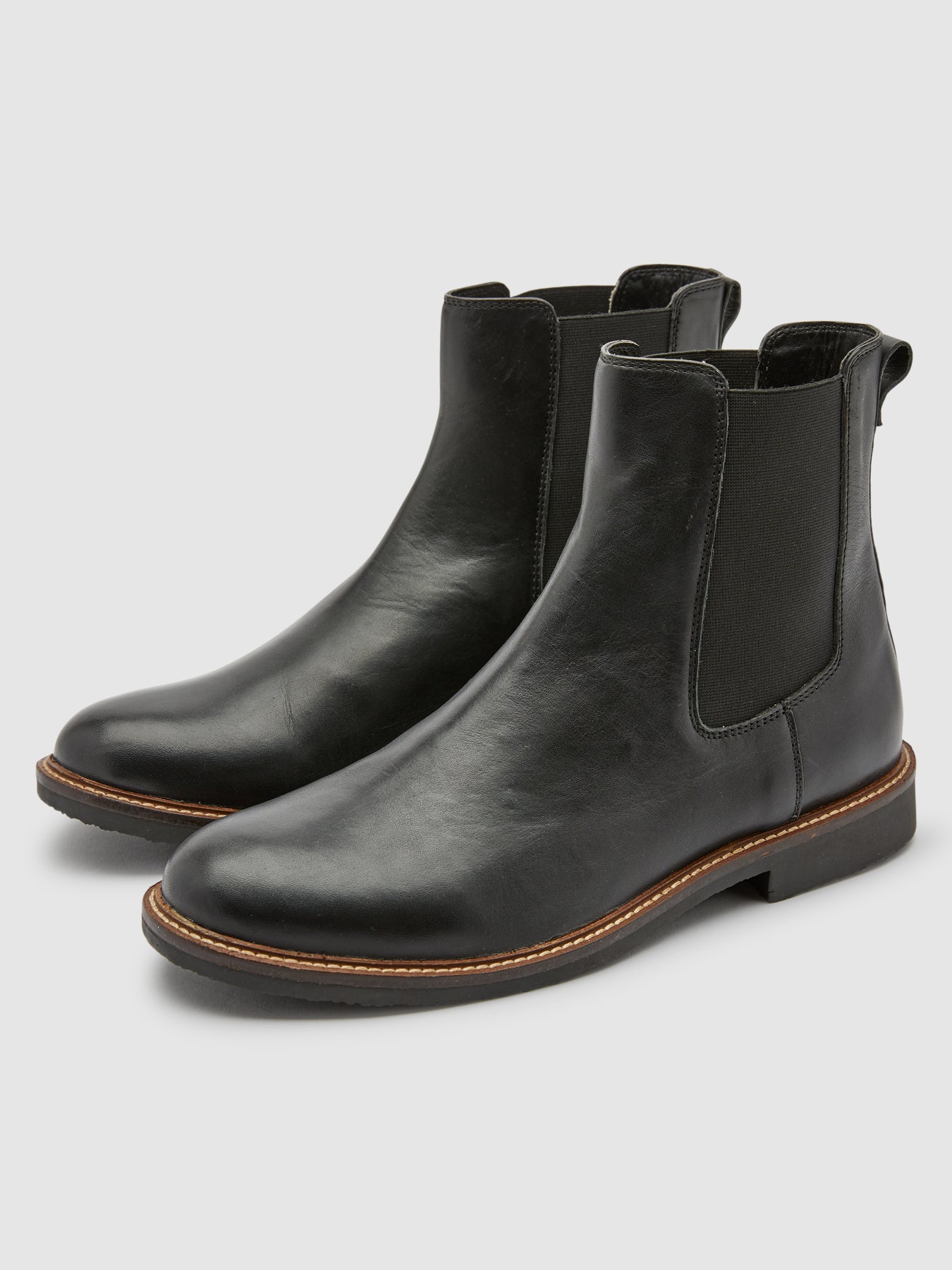 View Mansfield Leather Chelsea Boot In Jet Black information