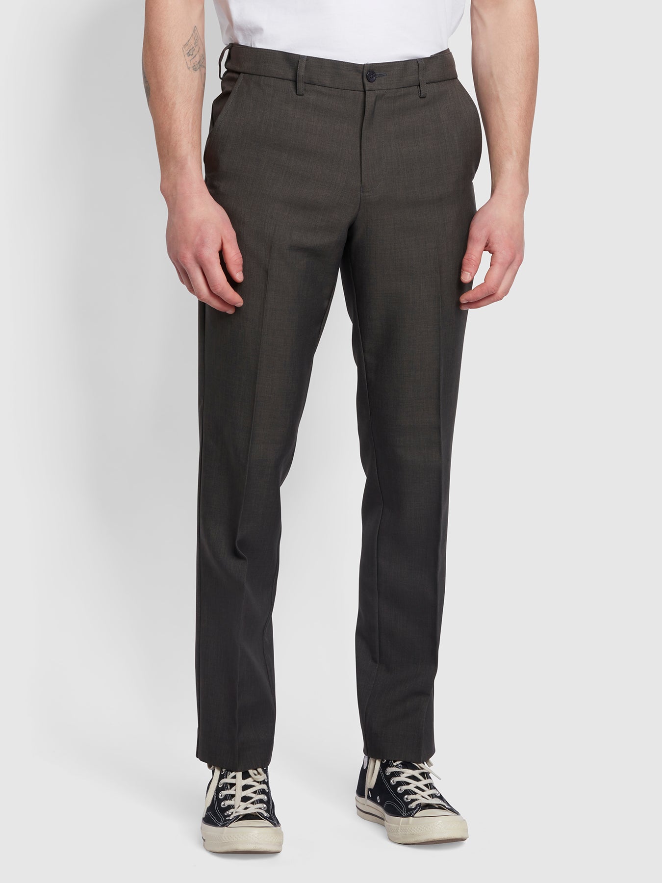 View Farah Roachman Flexi Waist Trousers In Charcoal Grey Mens information