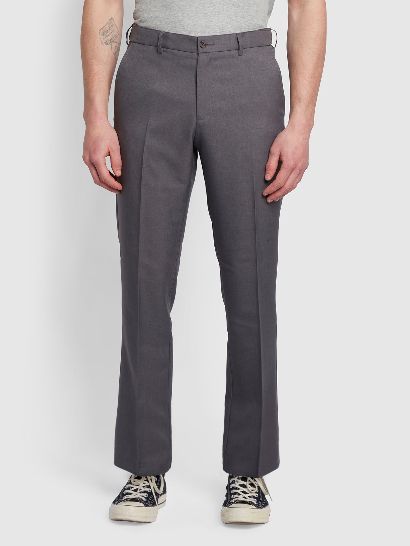 View Farah Roachman Flexi Waist Trousers In Grey Grey Mens information