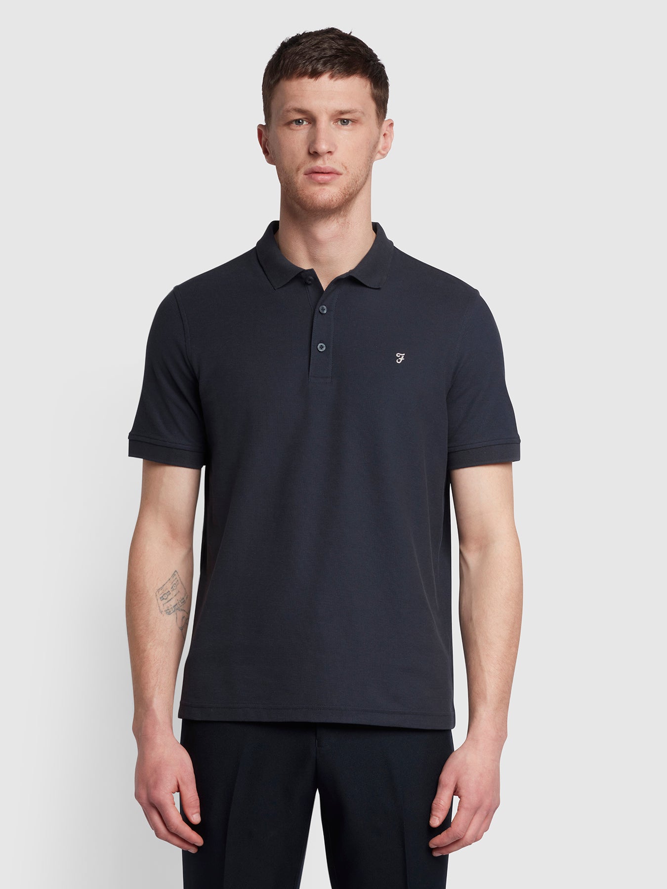 Farah Cove Short Sleeve Polo Shirt In Blue