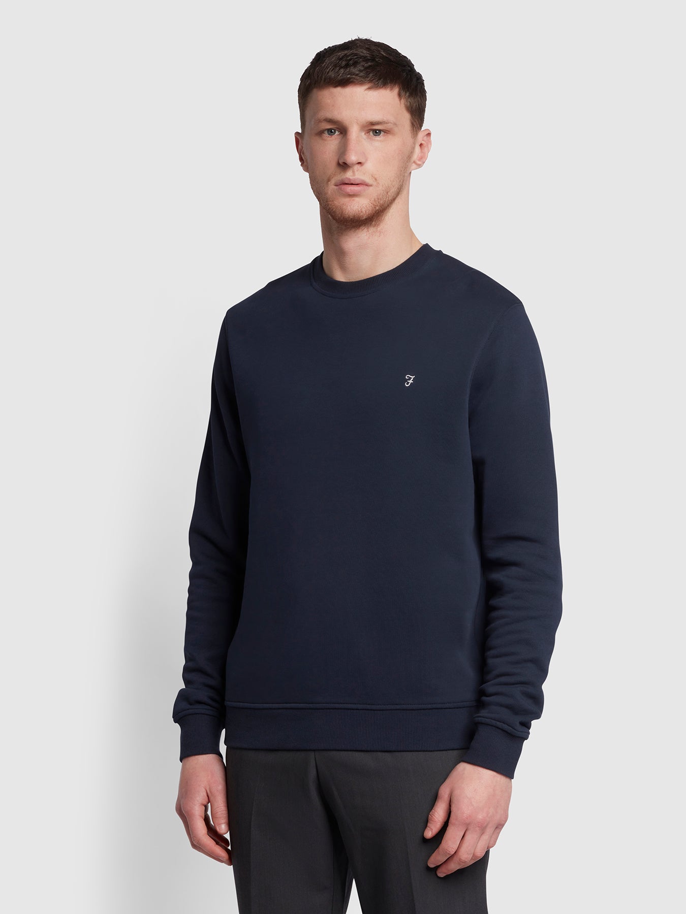 View Fulwood Mordern Fit Crew Neck Sweatshirt In Navy information