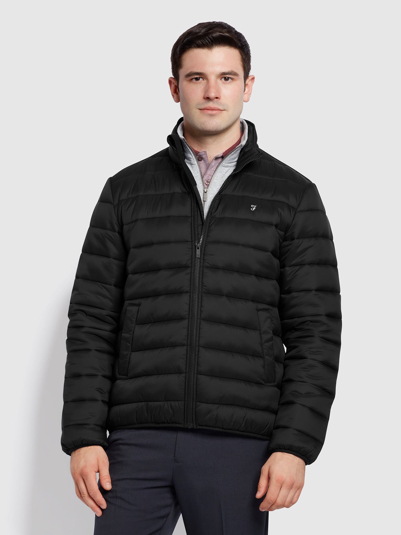 View Samson Regular Fit Wadded Jacket In Black information