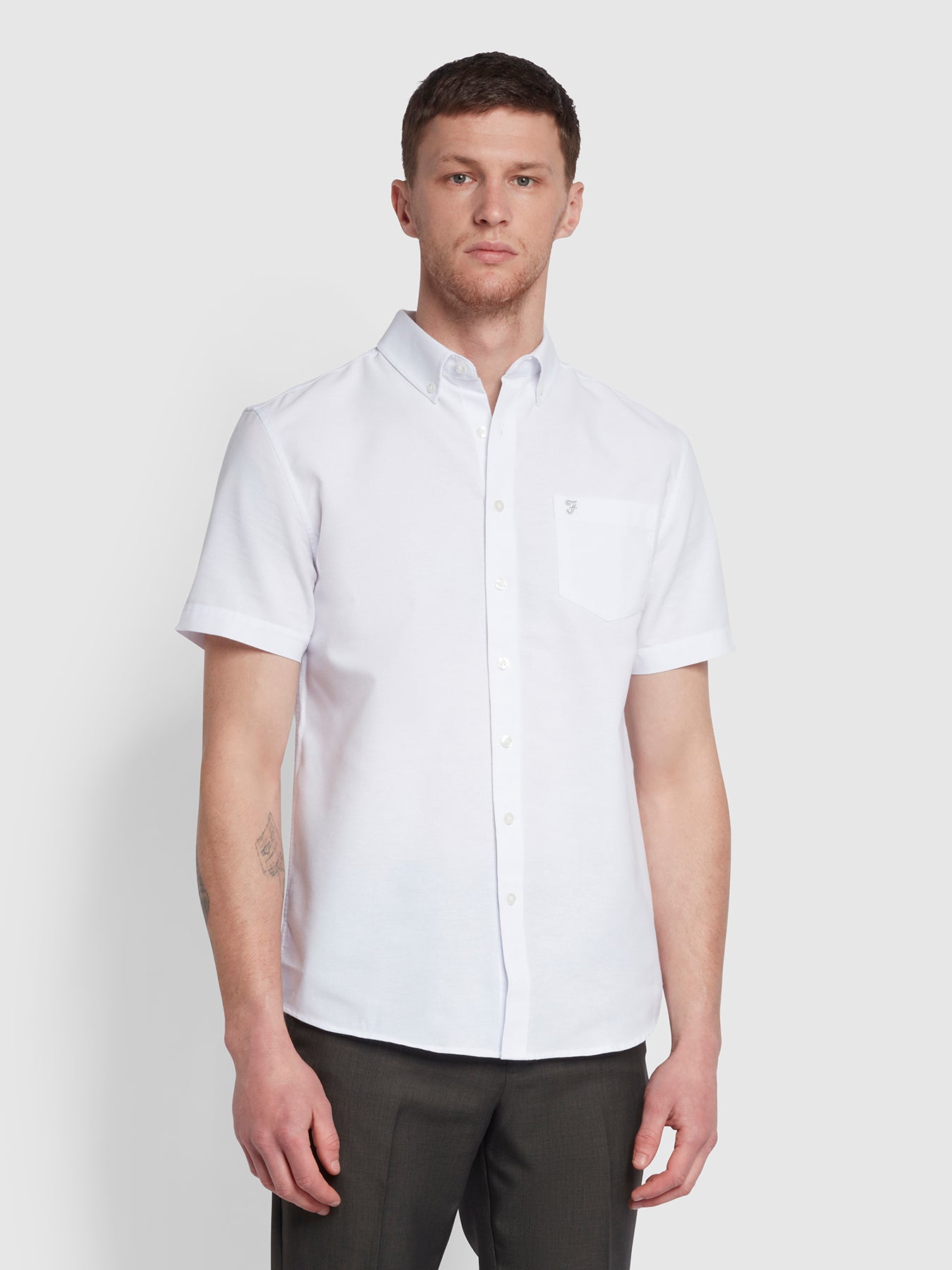 View Drayton Short Sleeve Oxford Shirt In White information