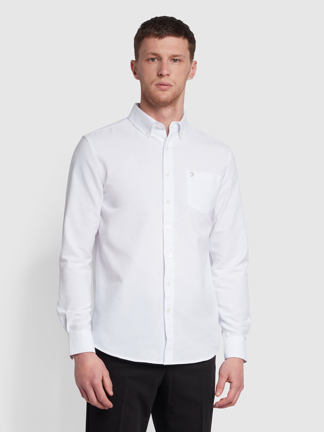 View Drayton Modern Fit Oxford Shirt In White information
