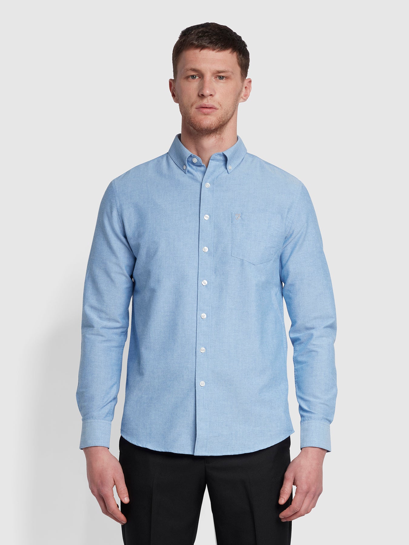 View Drayton Modern Fit Oxford Shirt In Regatta Blue information