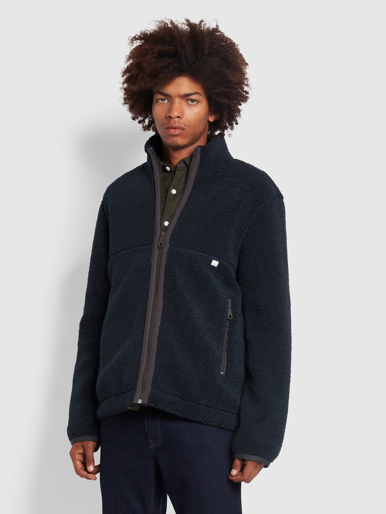 View Trenchton Full Zip Sherpa Jacket In True Navy information