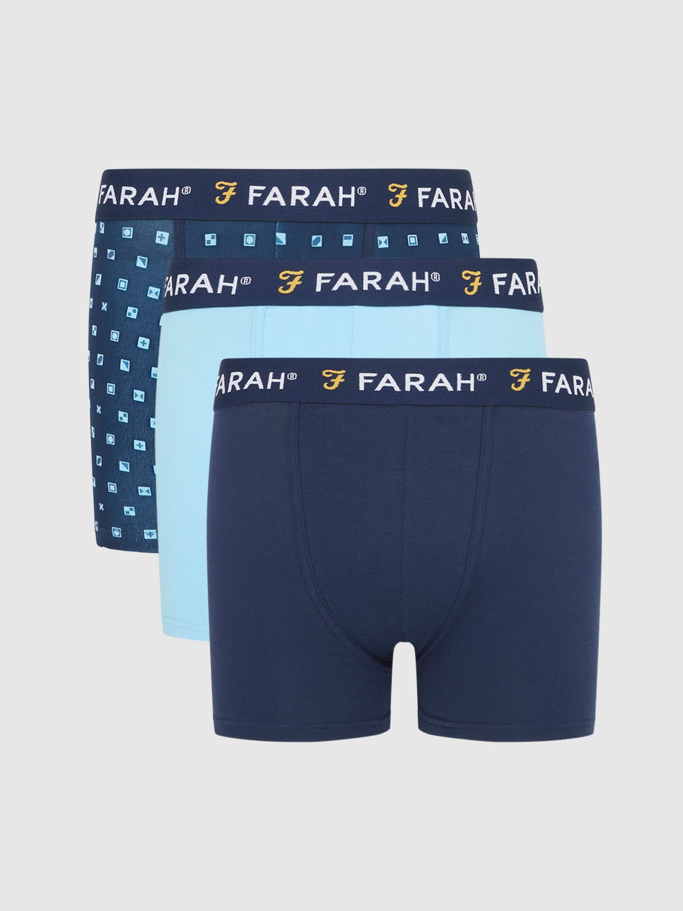 Farah 3 Pack Hannu Boxers In Multi-Coloured
