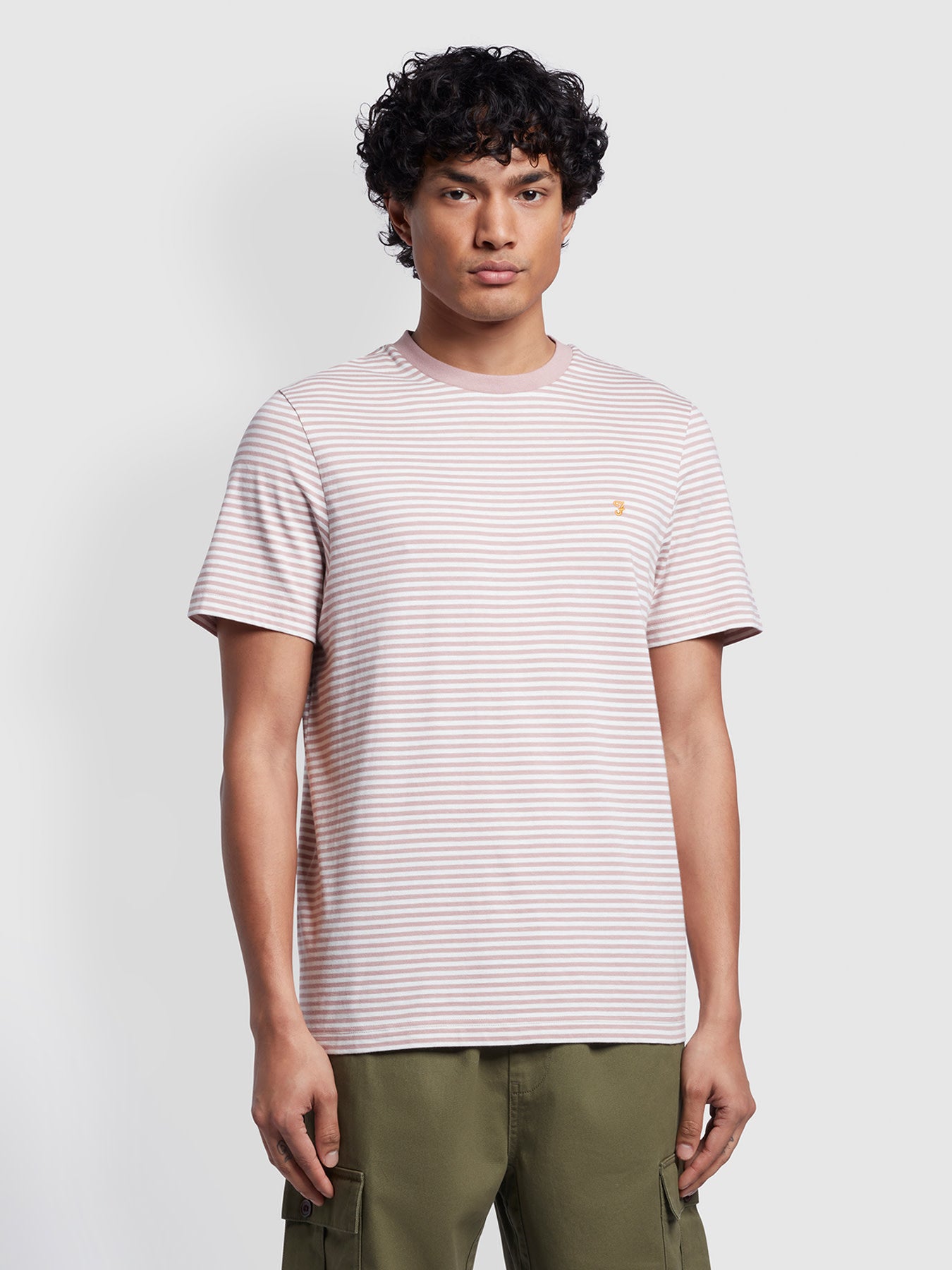 View Daytona Regular Fit Short Sleeve Striped TShirt In Dark Pink information