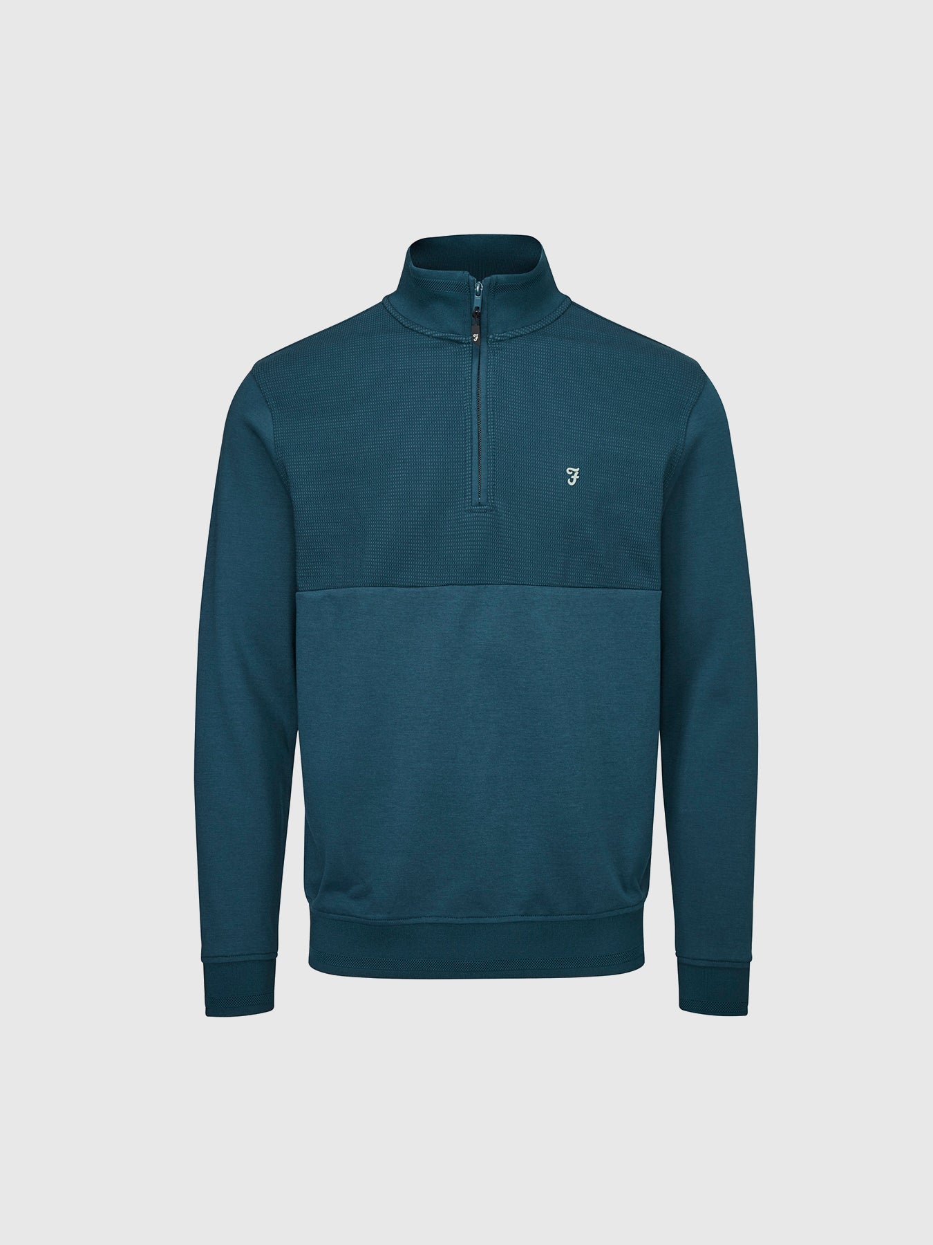 View Conley Golf Quarter Zip Pullover In Farah Teal information