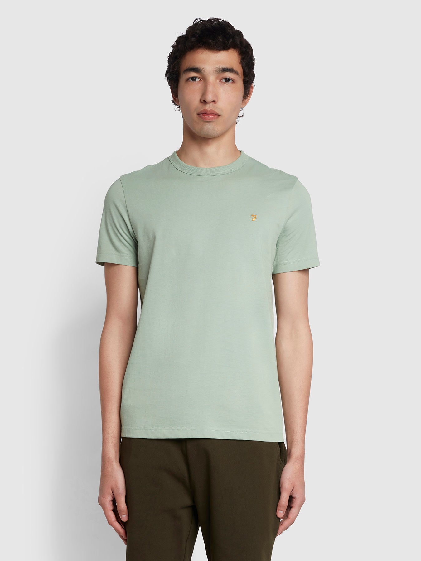 Farah Danny Slim Fit Organic Cotton T-Shirt In Green