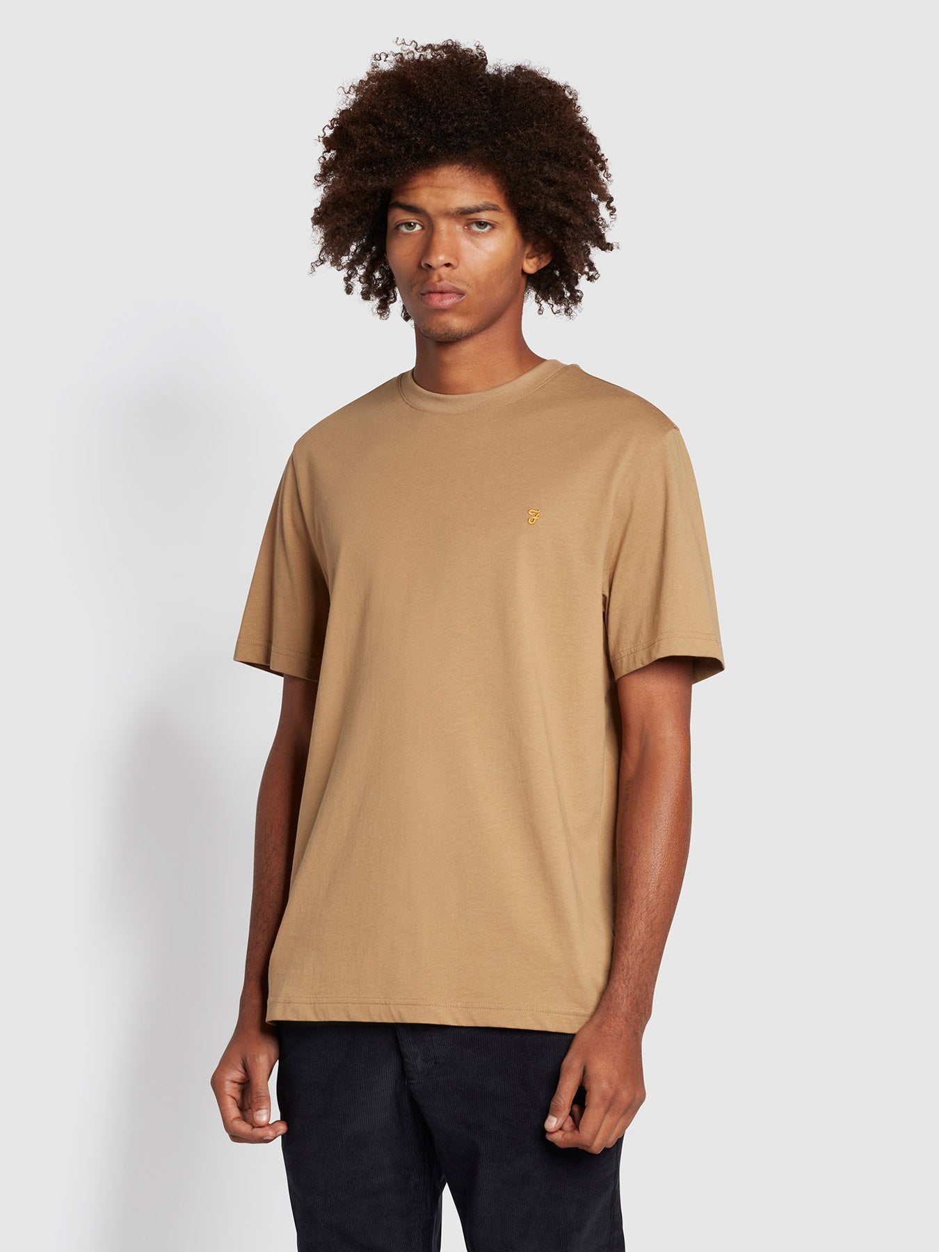 View Alexander Regular Fit Organic Cotton Circular TShirt In Beige information