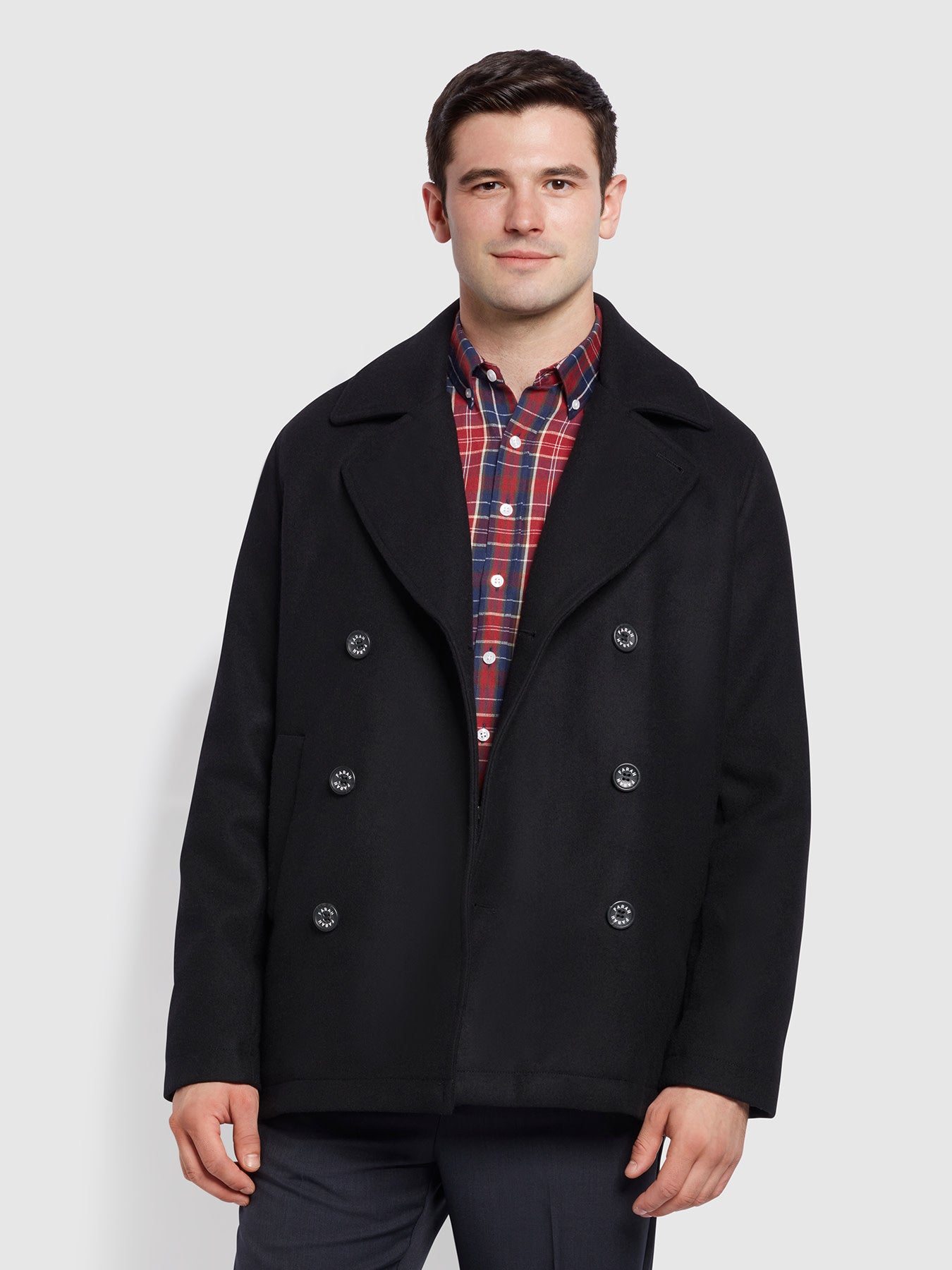 View Cowie Regular Fit Classic Coat In Black information