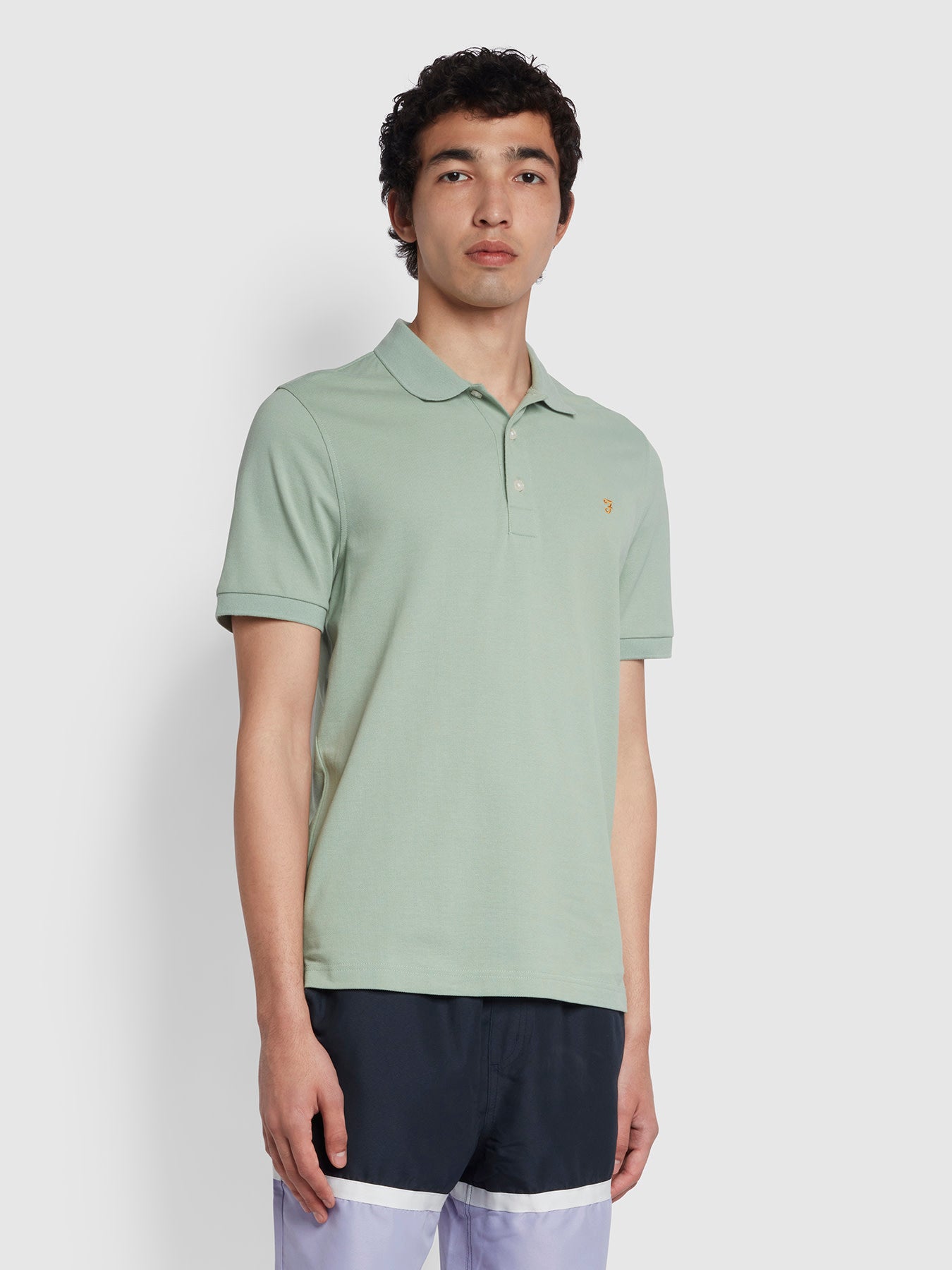 View Blanes Slim Fit Organic Cotton Polo Shirt In Summer Green information