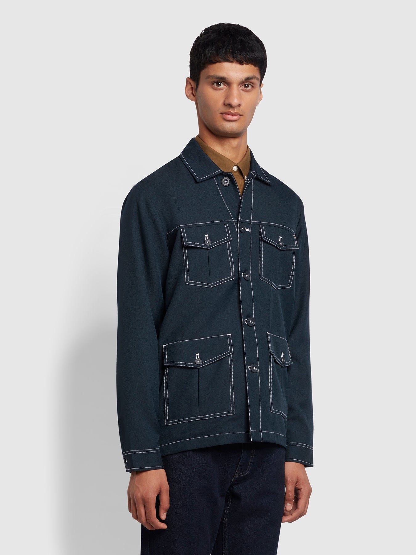 View Palmer Regular Fit Archive Jacket In True Navy information