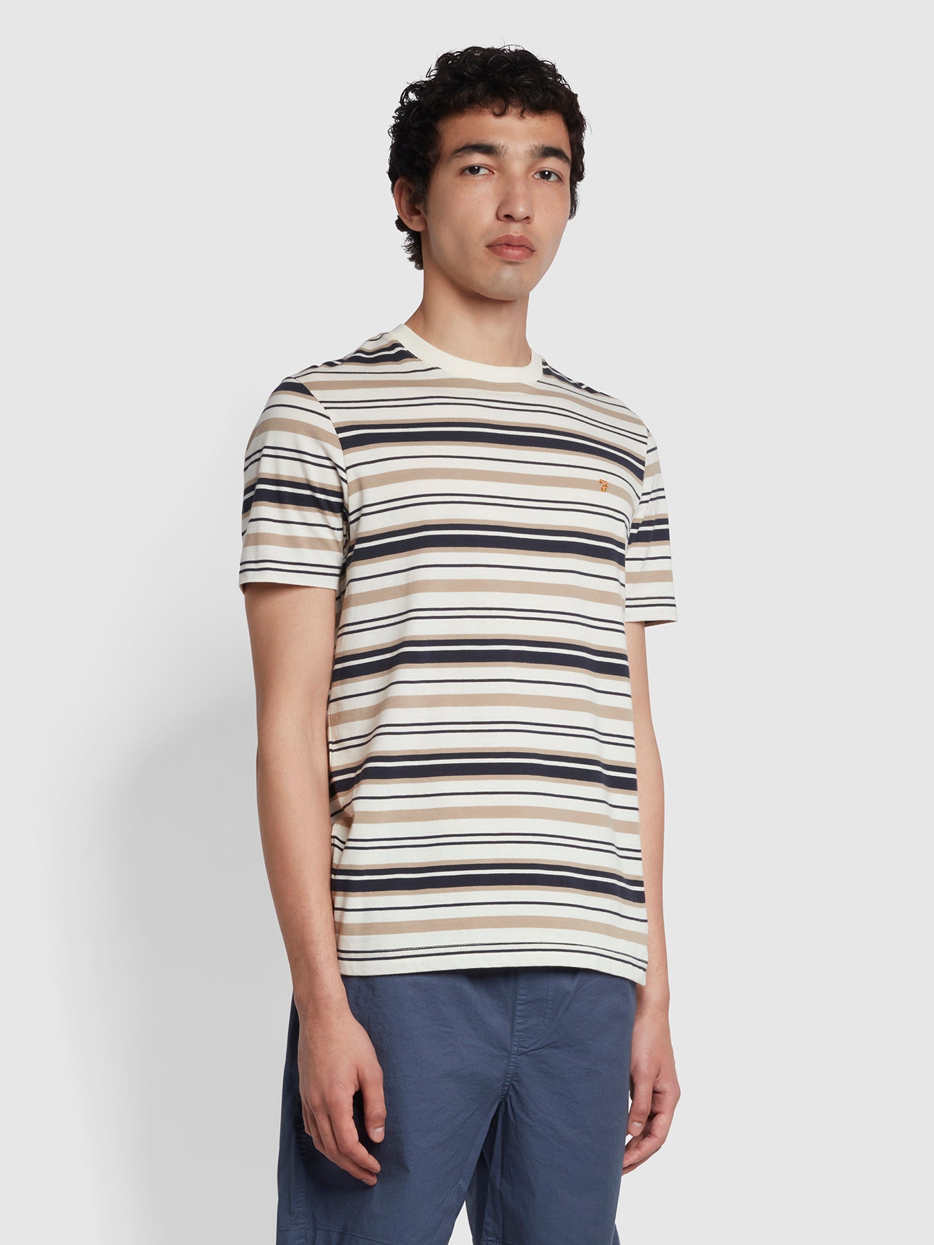 View Farah Archer Slim Fit Short Sleeve TShirt Blue Mens information