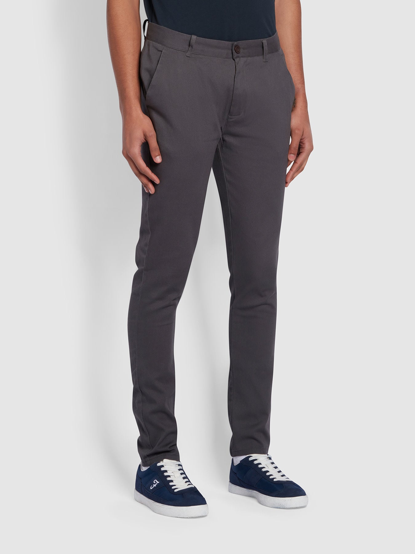 View Farah Endmore Skinny Fit Chinos In Farah Grey Grey Mens information