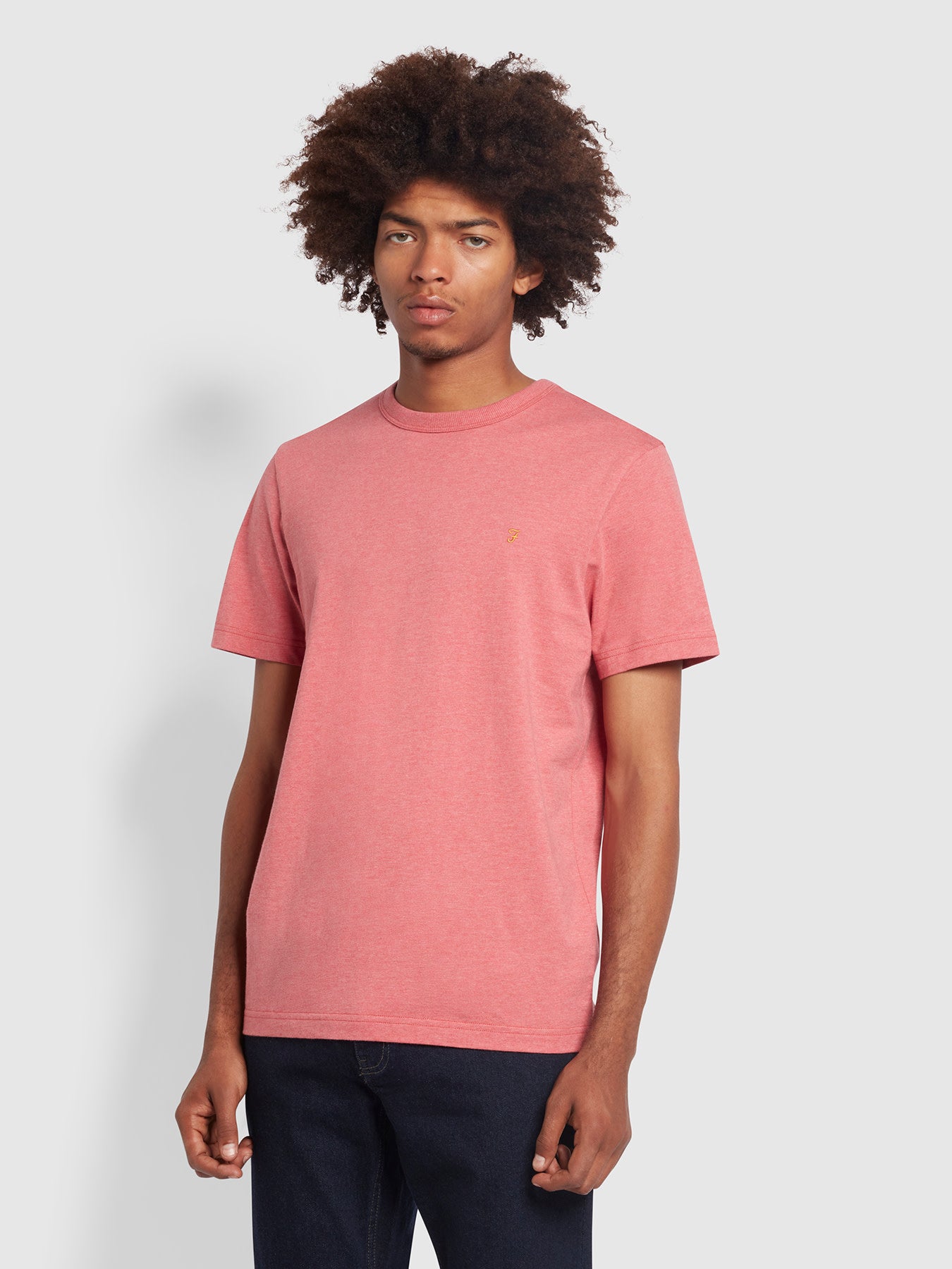 View Danny Regular Fit Organic Cotton TShirt In Dark Rose Marl information