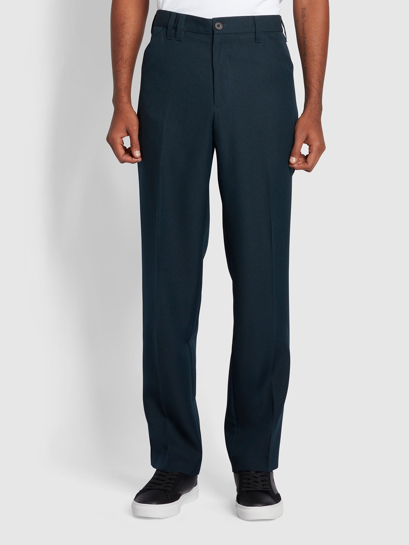 Farah Ladbroke Hopsack Trousers In Blue