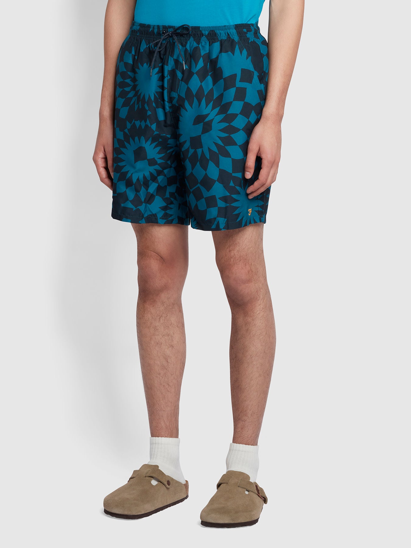 View Farah Murphy TieDye Print Swim Shorts Blue Mens information