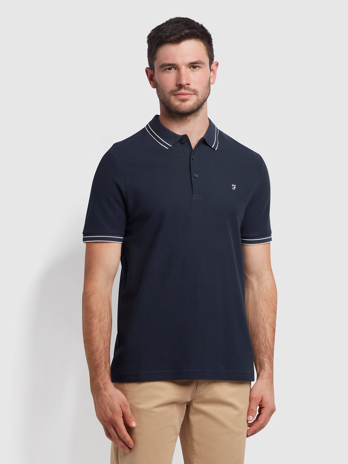 View Honeycomb Polo Shirt In Dark Navy information