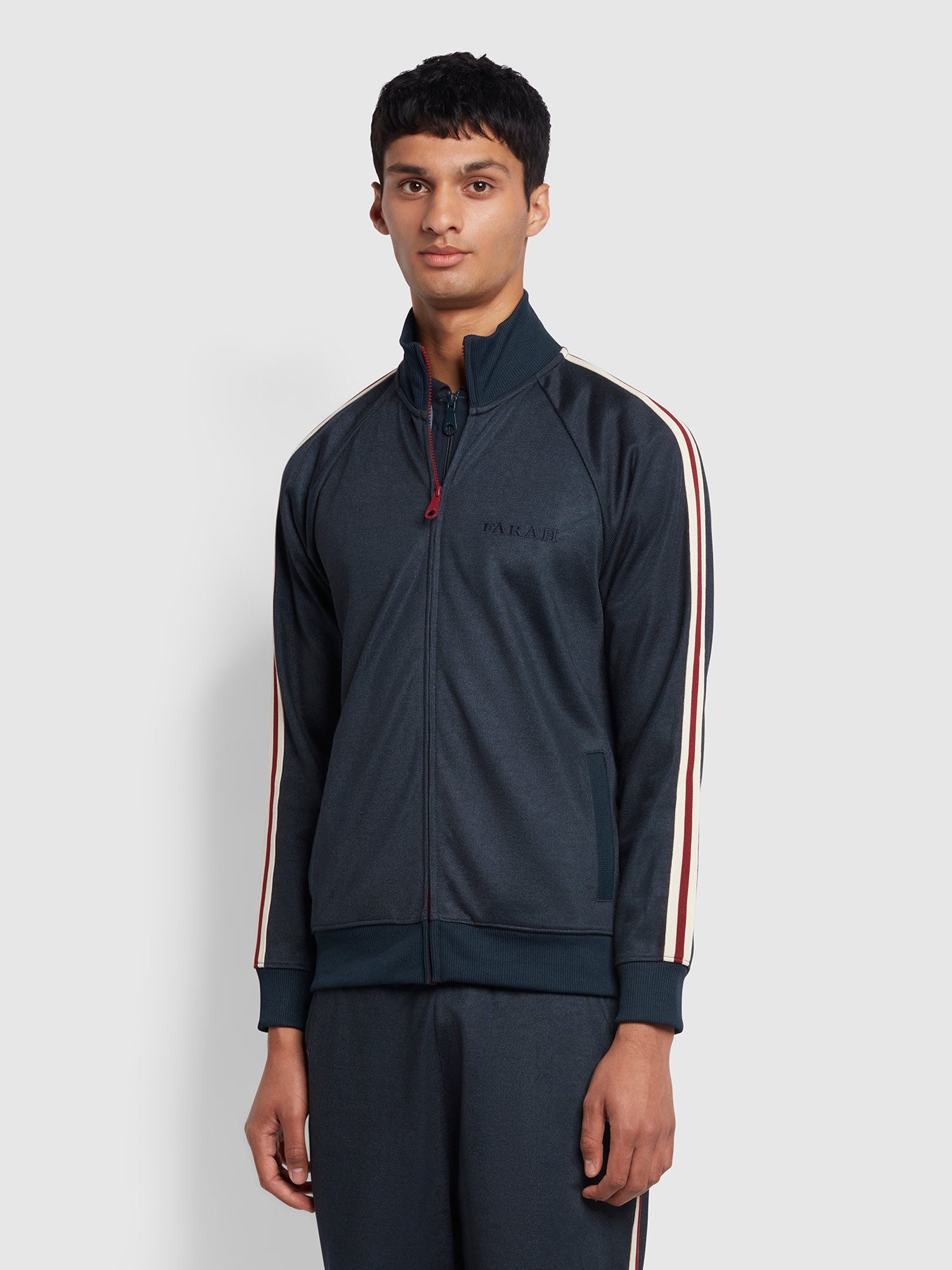 View Farah Junjo Regular Fit Track Jacket Blue Mens information