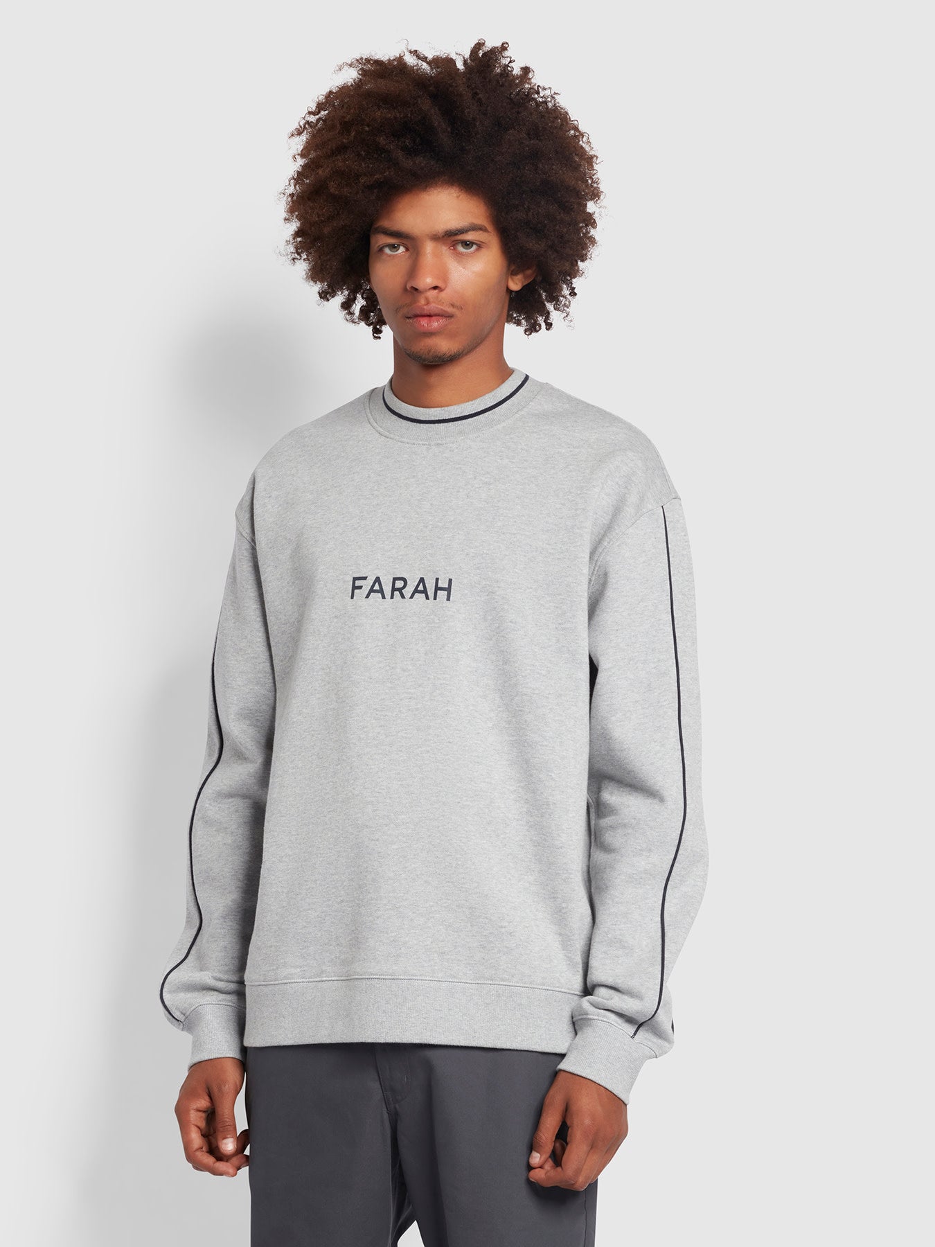 View Farah Courtnell Regular Fit Brushback Sweatshirt Grey Mens information
