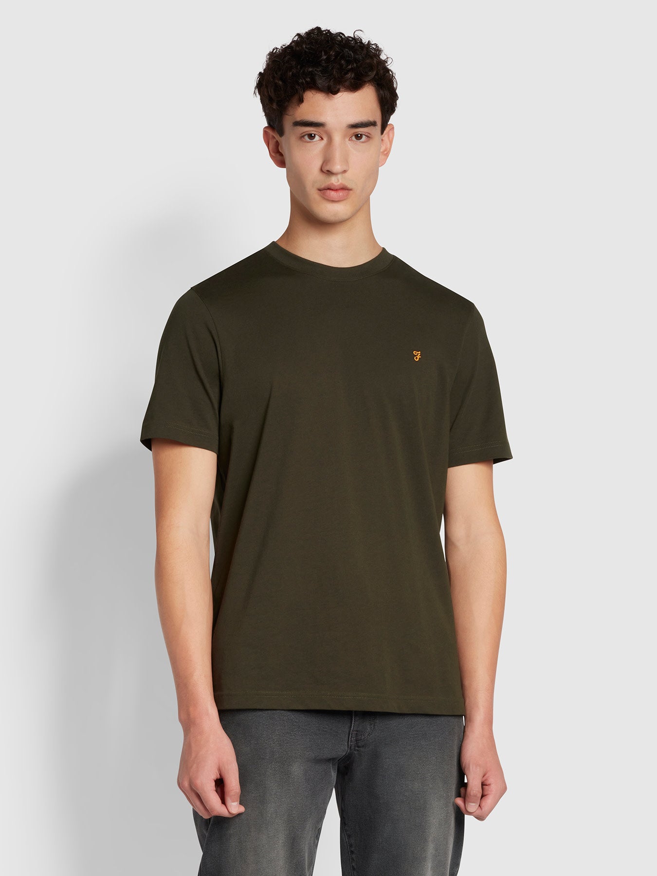 Farah Alexander Regular Fit Organic Cotton Circular T-Shirt In Green