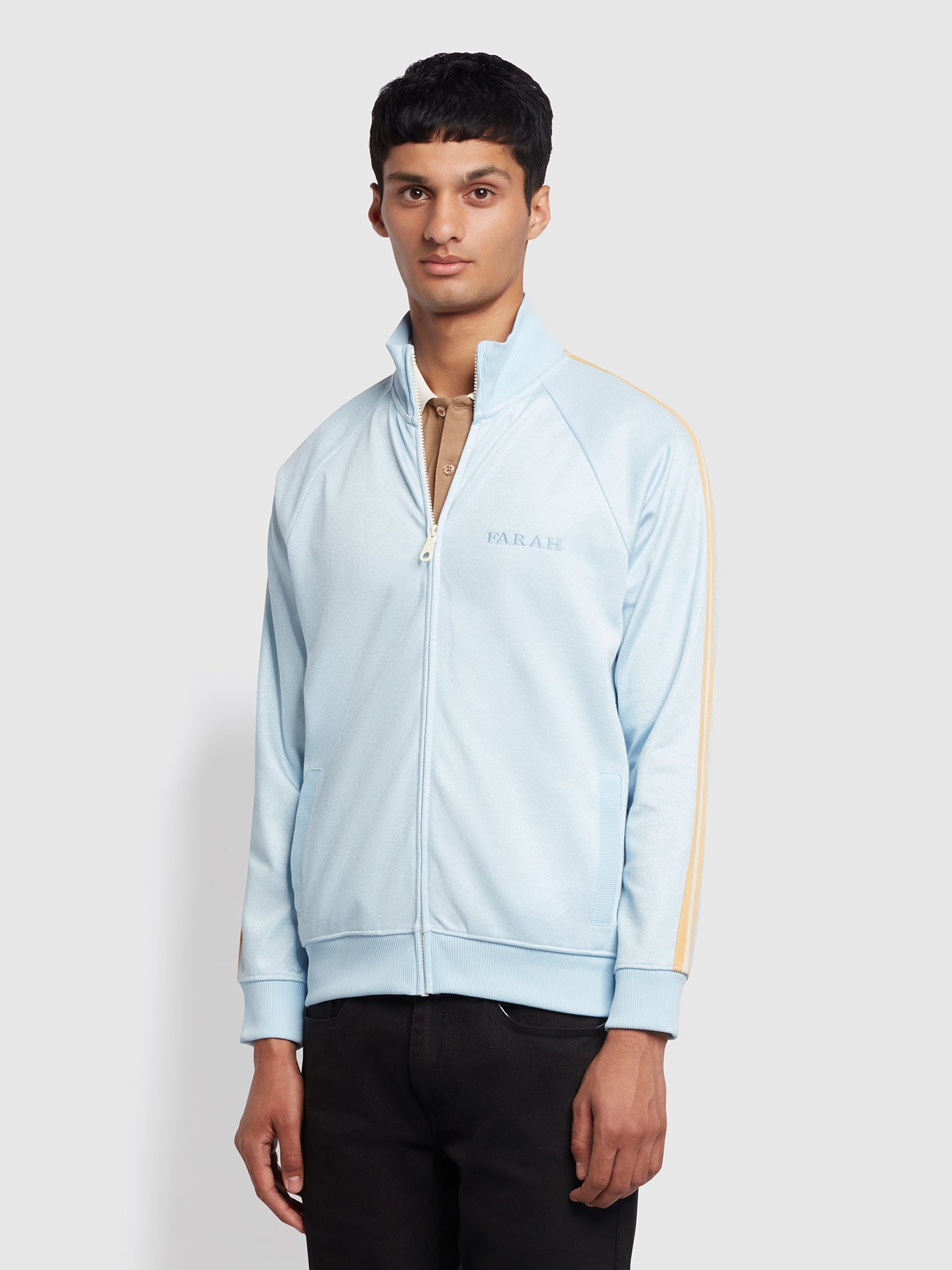 View Farah Junjo Regular Fit Track Jacket Blue Mens information