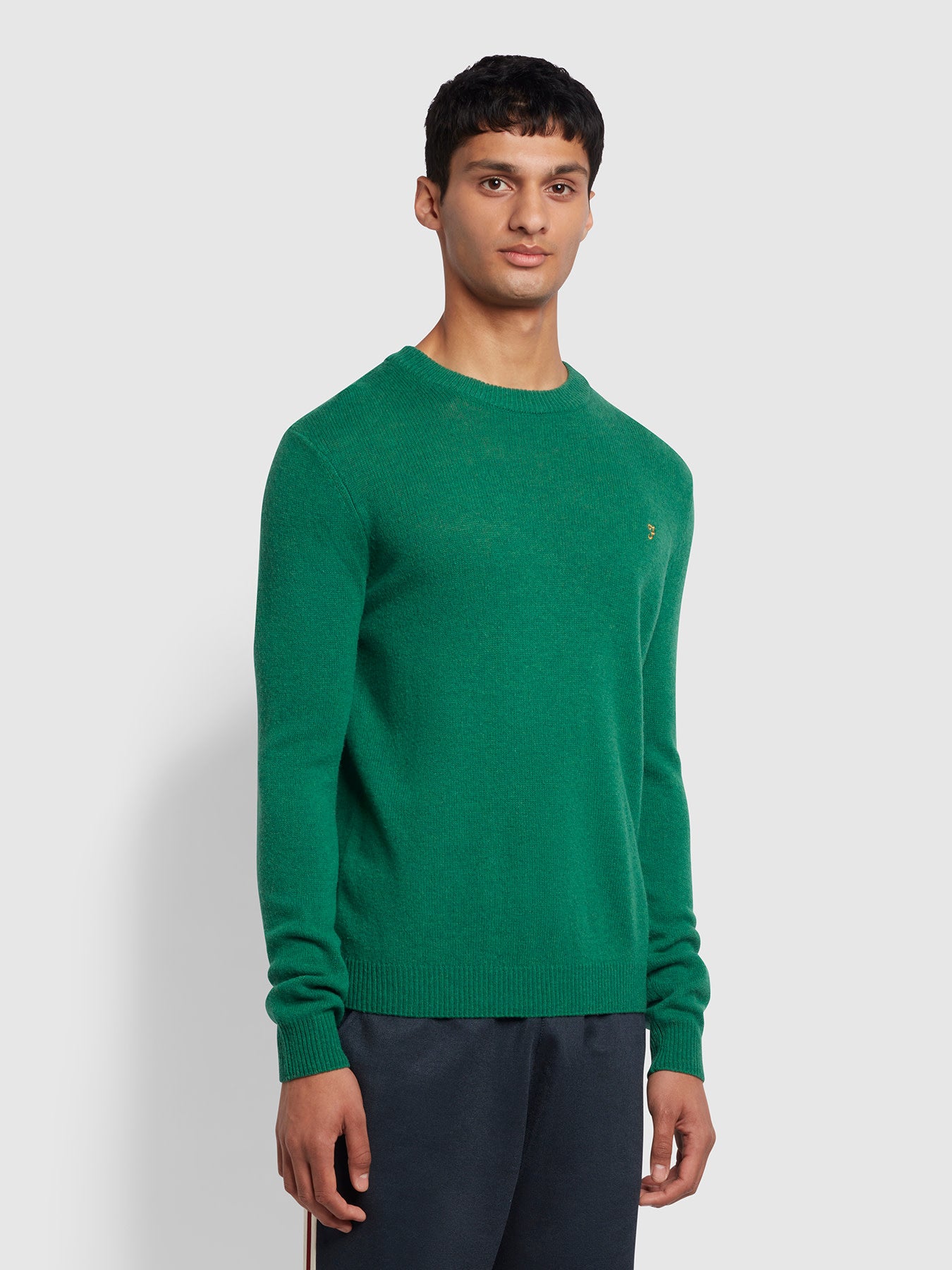 View Farah Birchall Slim Fit Crew Neck Jumper Green Mens information