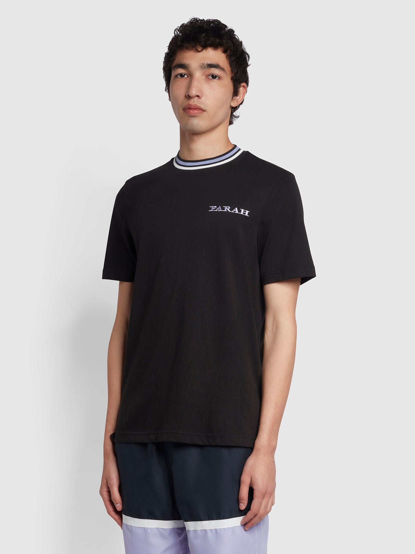 Farah Hanley Regular Fit Organic Cotton T-Shirt In Black