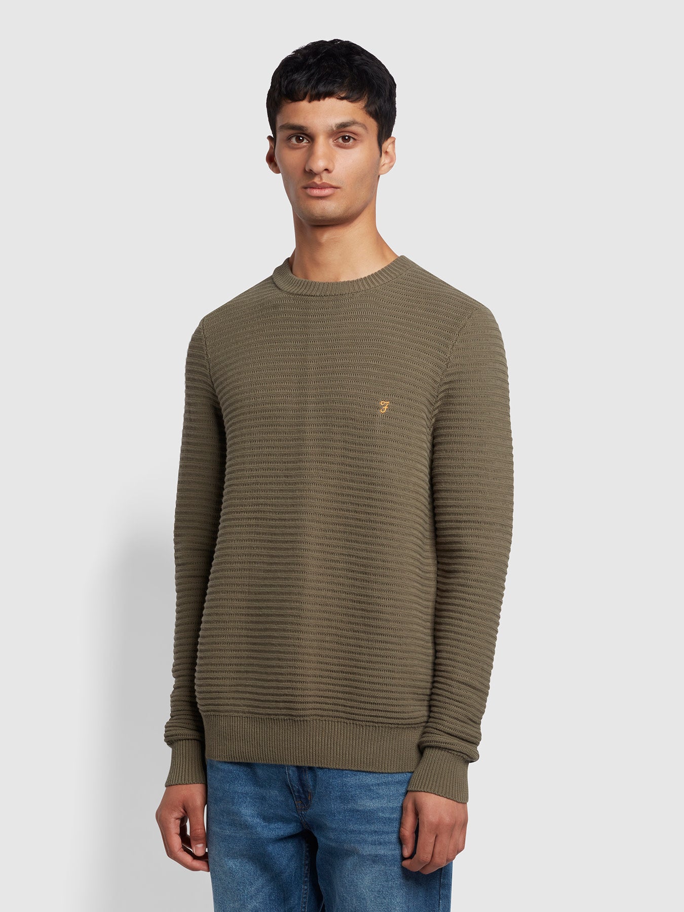 View Widnes Regular Fit Crew Neck Jumper In Vintage Green information