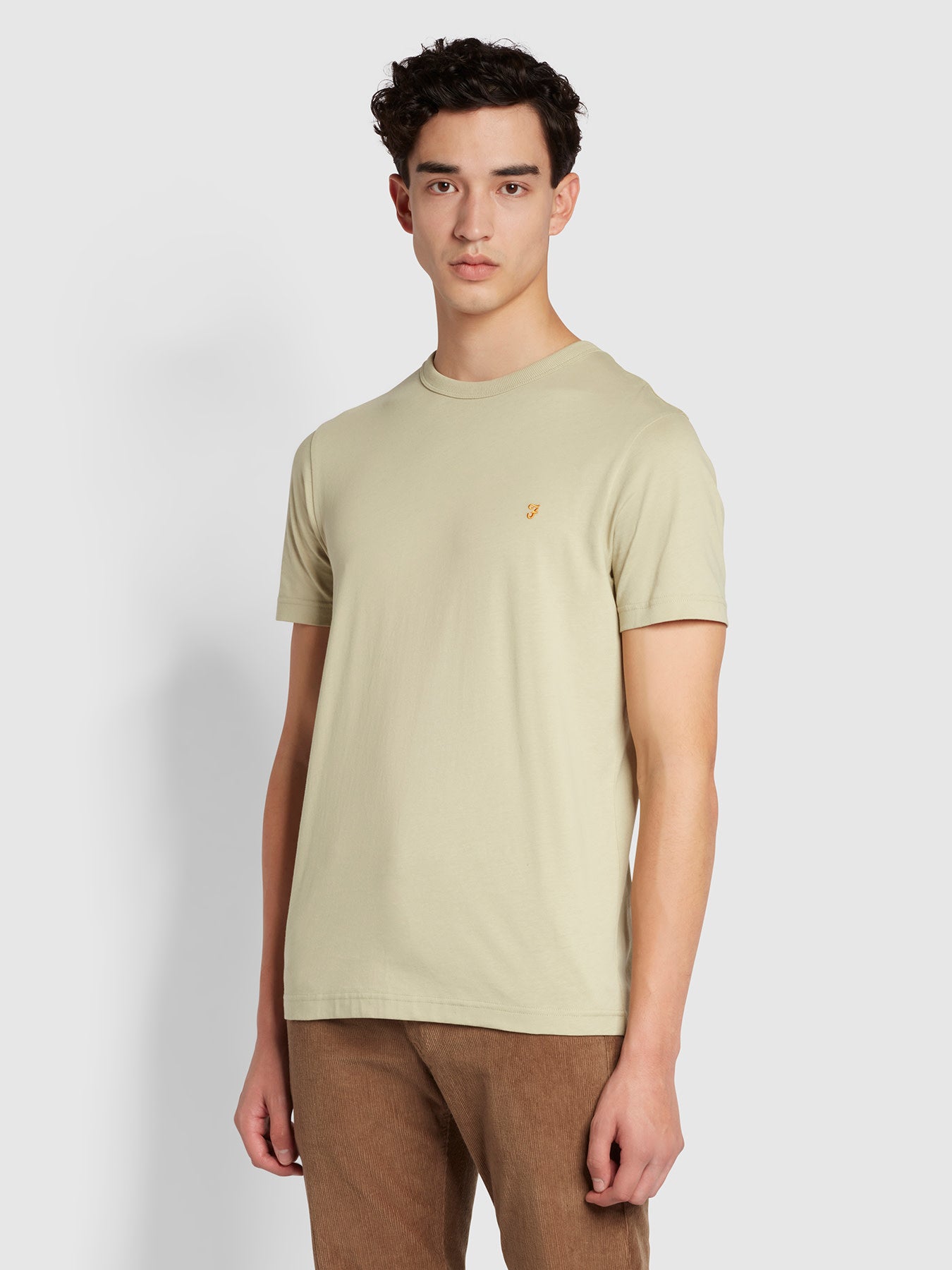 View Danny Regular Fit Organic Cotton TShirt In Sage Green information