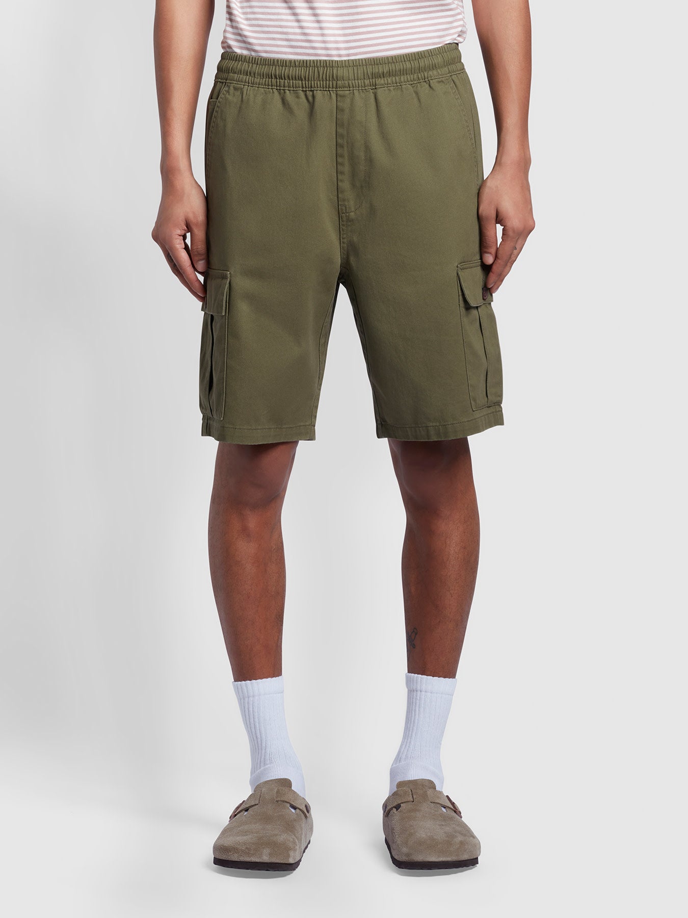 View Mayhew Regular Fit Twill Cargo Shorts In Vintage Green information