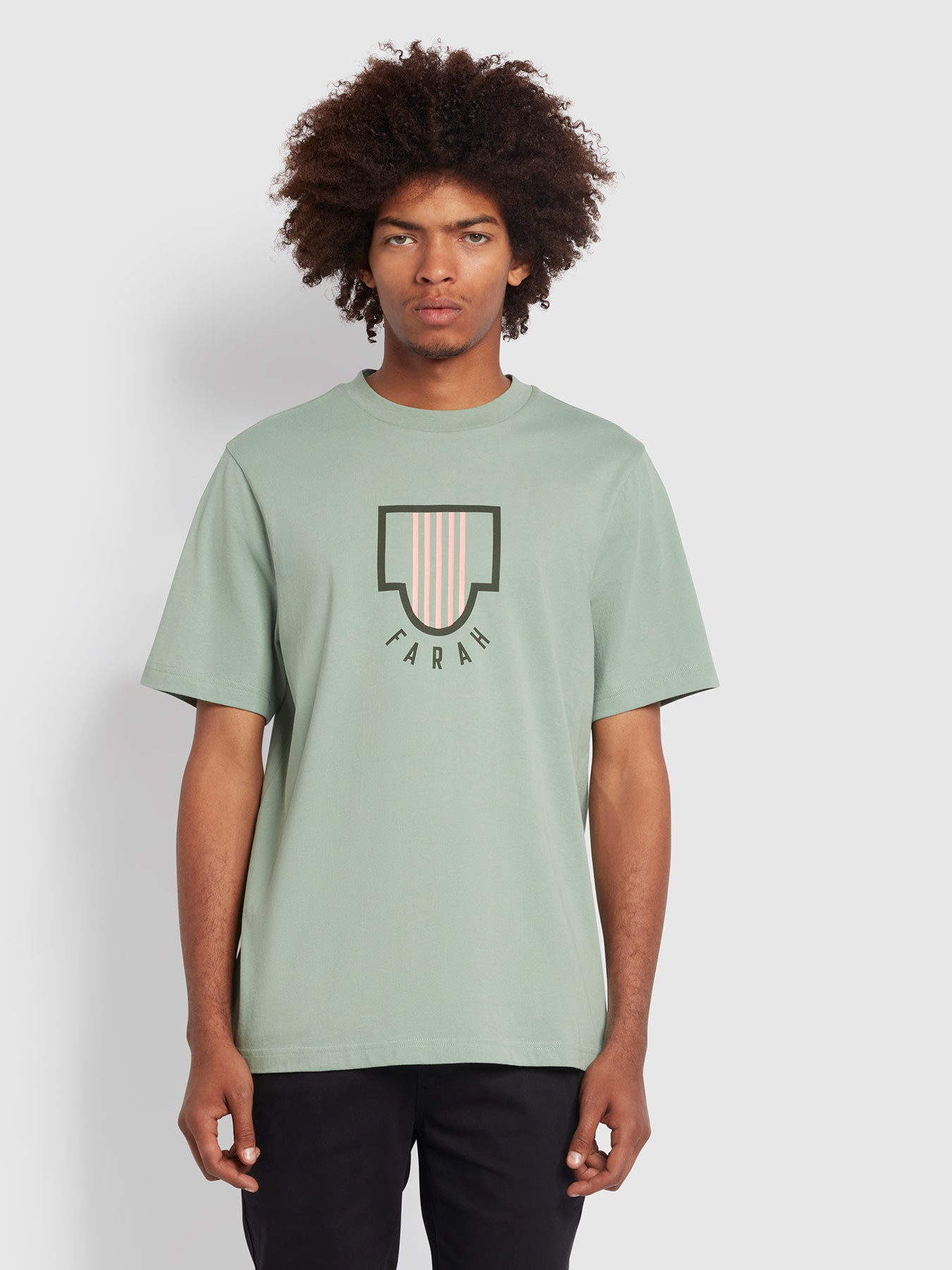 View Farah Faulk Regular Fit Organic Cotton Graphic TShirt Green Mens information