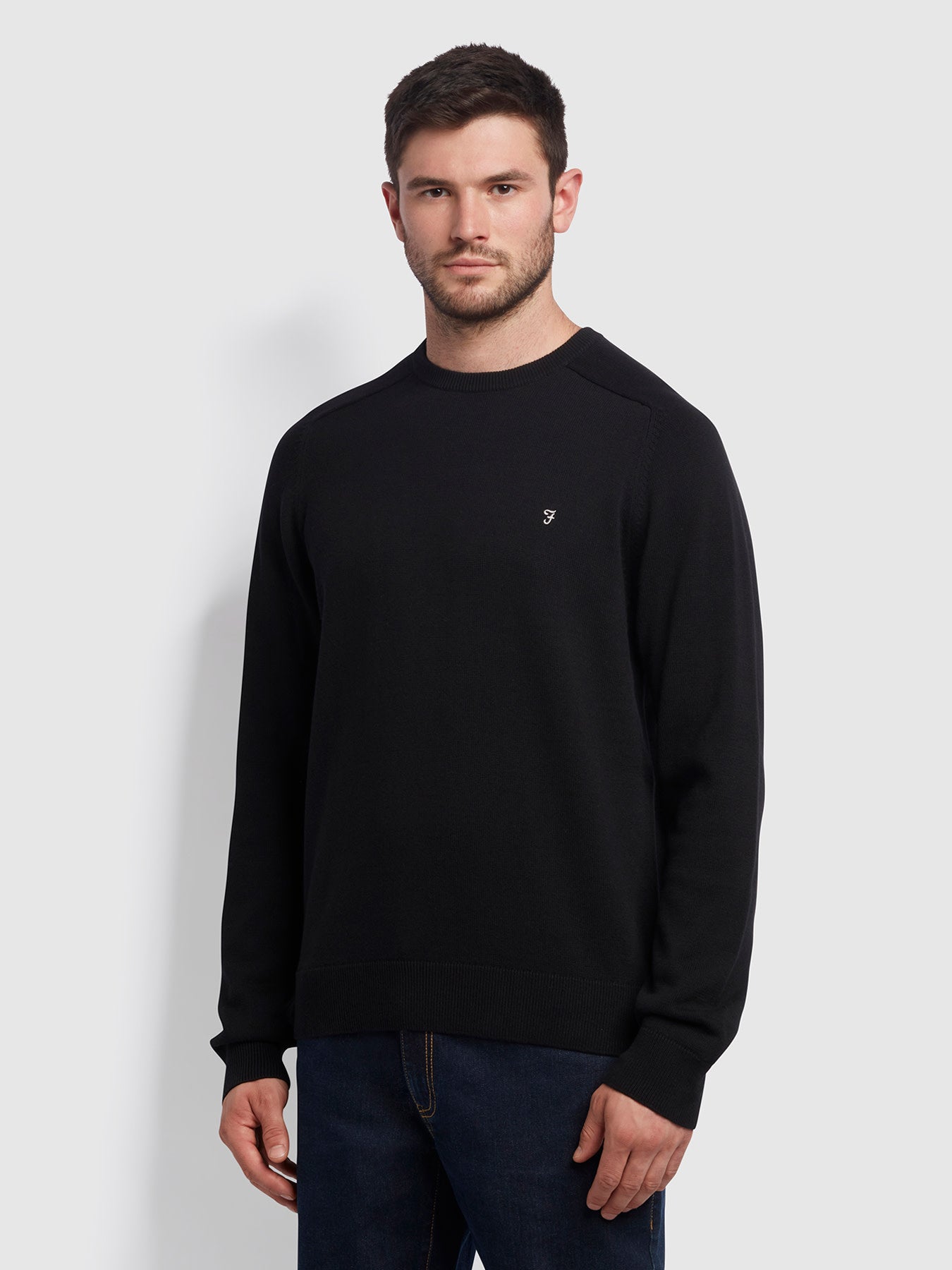 View Stern Cotton Crew Jumper In Black information