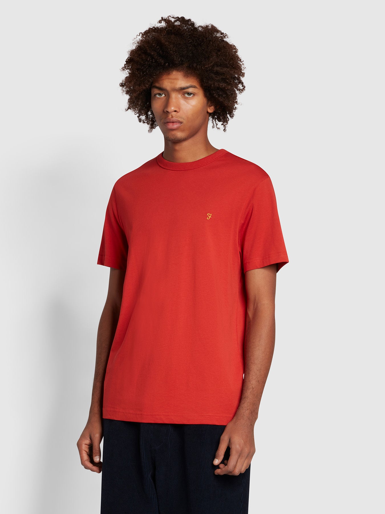 View Danny Regular Fit Organic Cotton TShirt In Crimson information