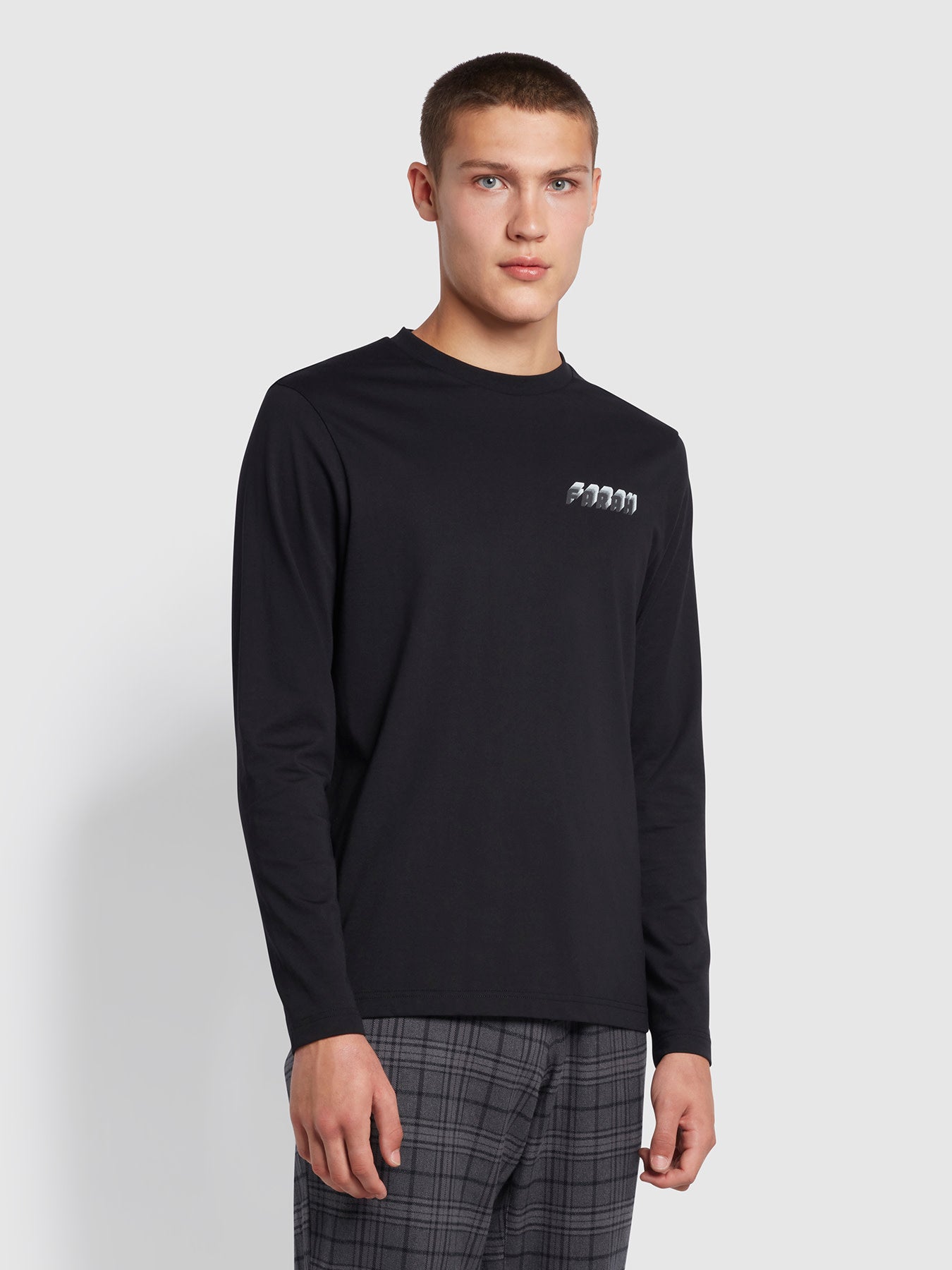 View Aspin Regular Fit Organic Cotton Graphic TShirt In Black information